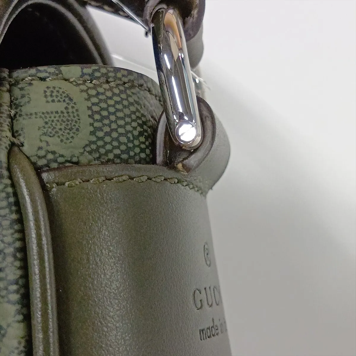 GG Supreme 792124 Leather Shoulder Bag, Green — view 13