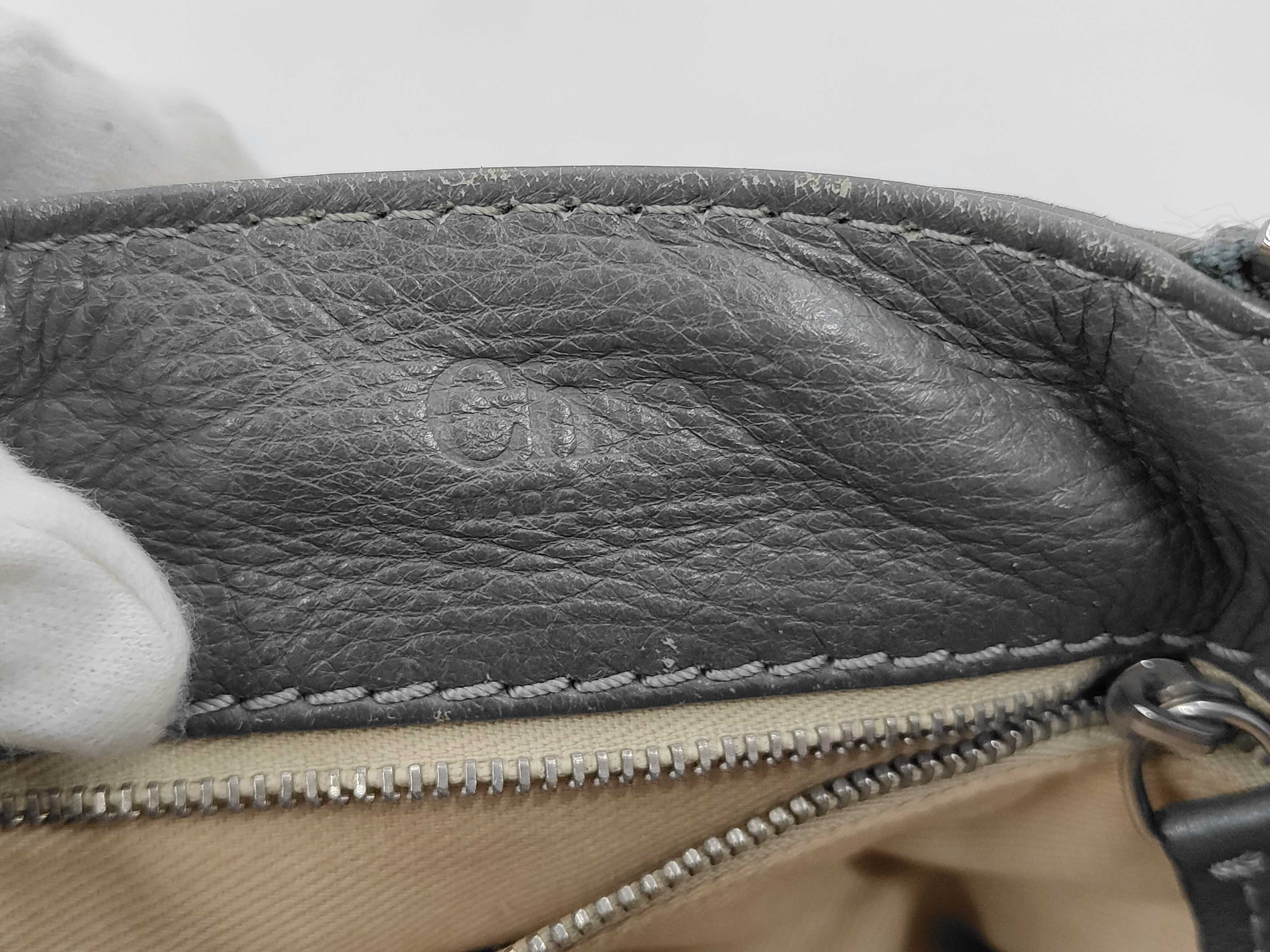 Paddington Leather Shoulder Bag in Khaki Grey with Silver Hardware — view 9