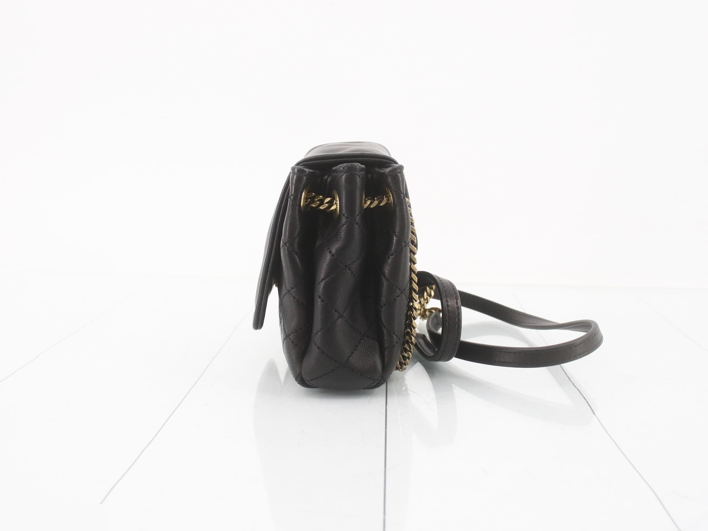 Nolita Mini Leather Chain Shoulder Bag Black — view 3