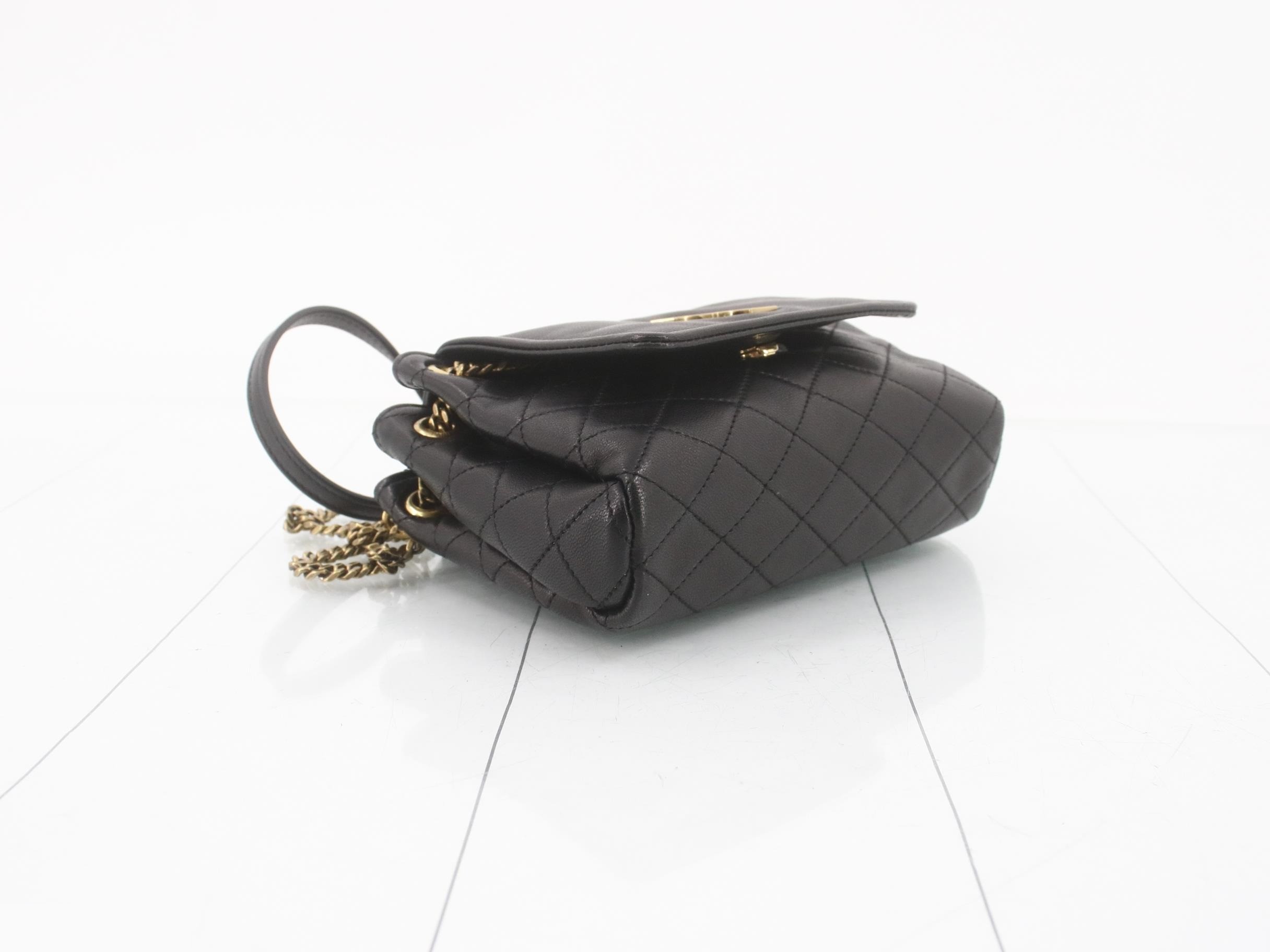 Nolita Mini Leather Chain Shoulder Bag Black — view 5