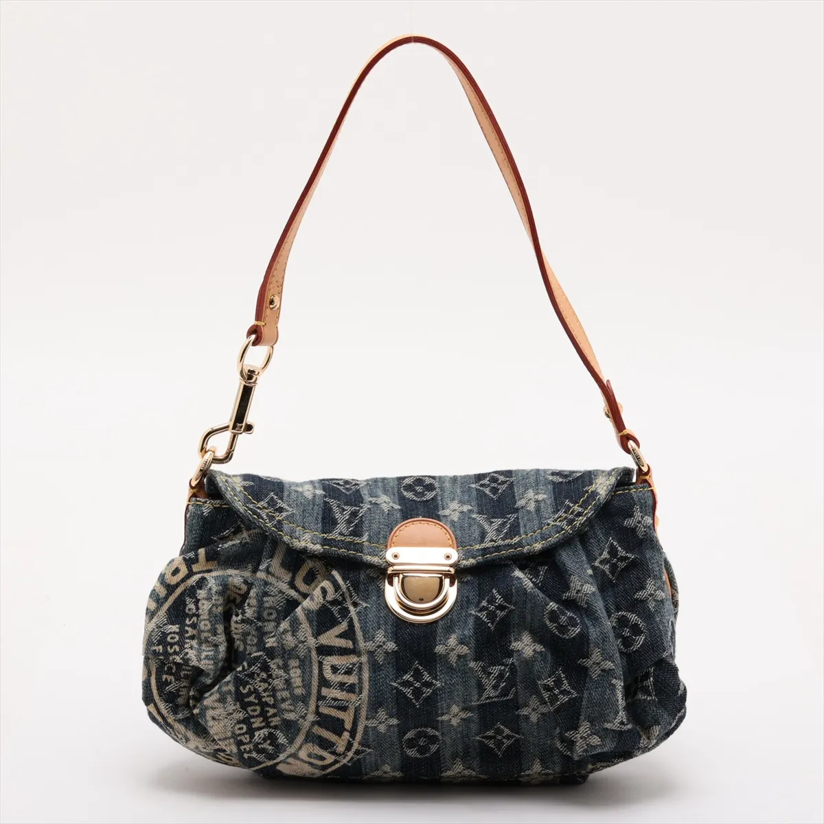 Monogram Denim Mini Pleaty Raye M95333 SR1016 Blue
