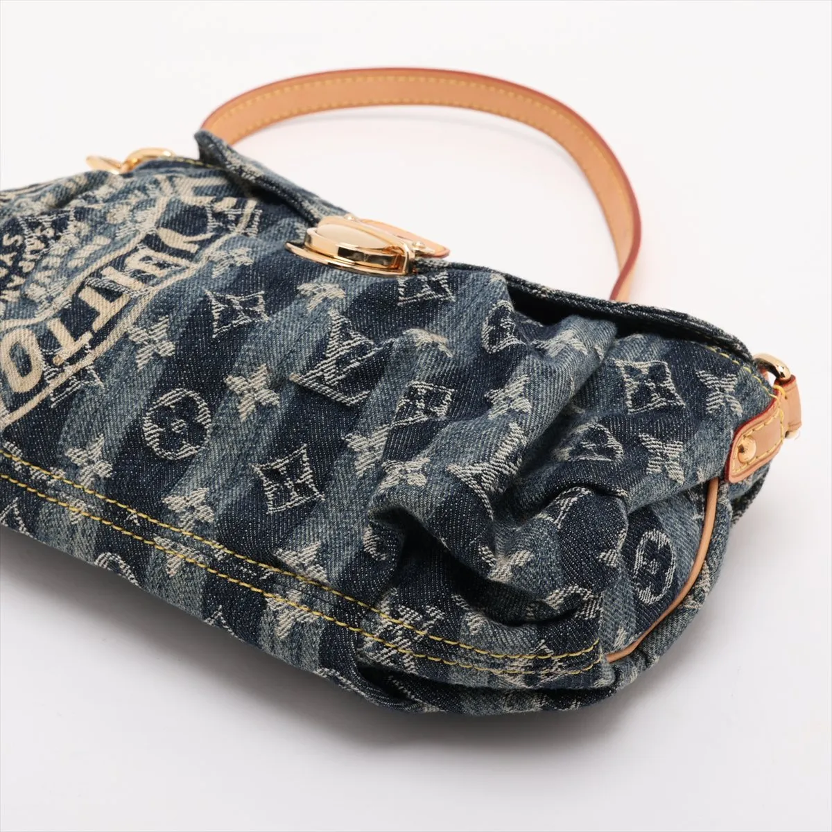 Monogram Denim Mini Pleaty Raye M95333 SR1016 Blue — view 3