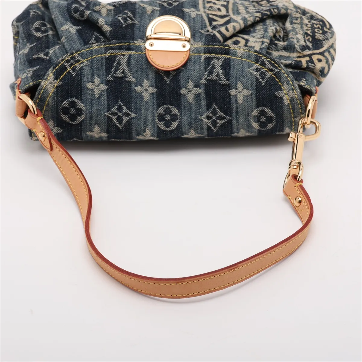 Monogram Denim Mini Pleaty Raye M95333 SR1016 Blue — view 5