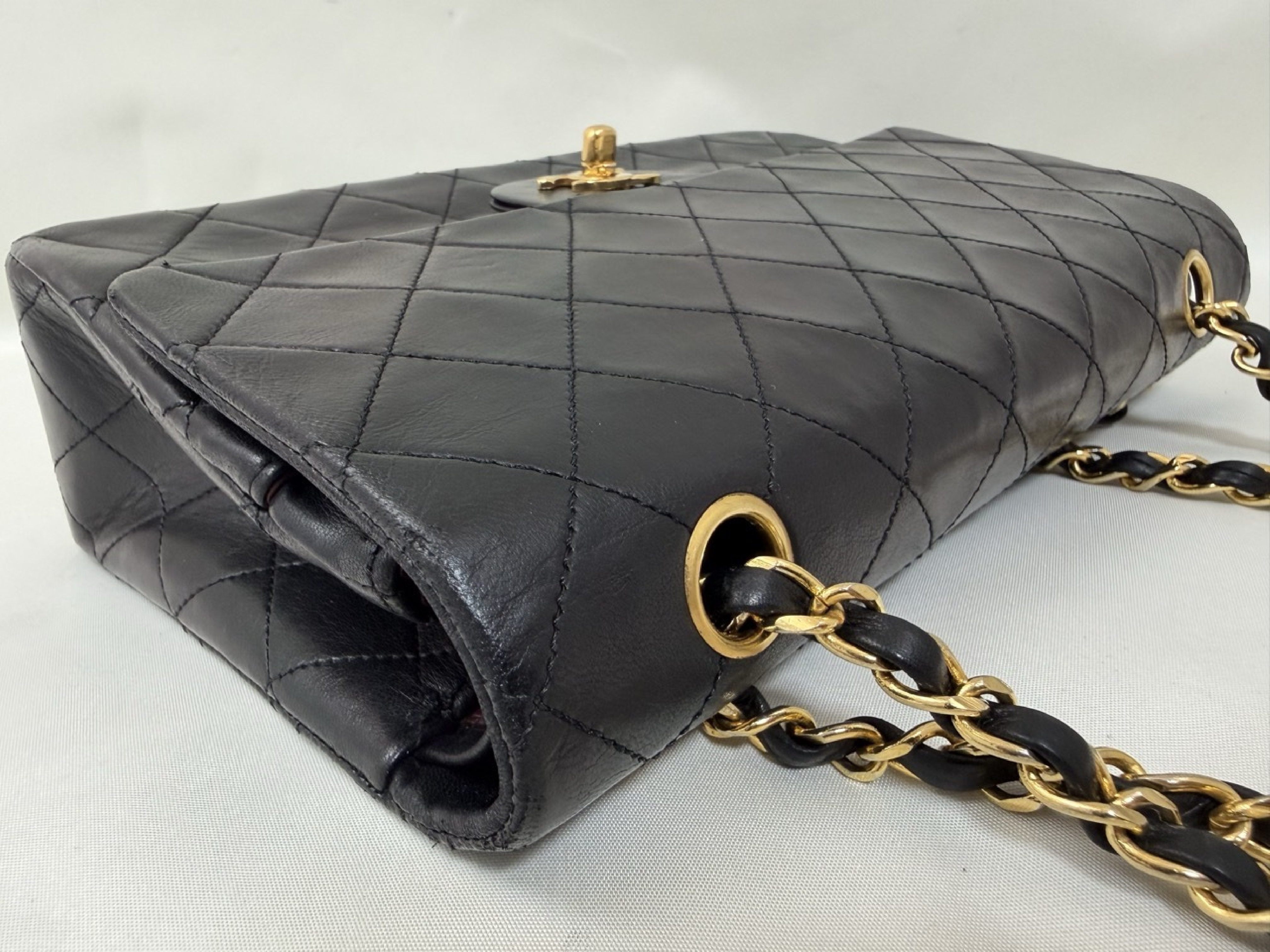 Matelassé Double Flap Shoulder Bag (Black, Series 0) — view 6