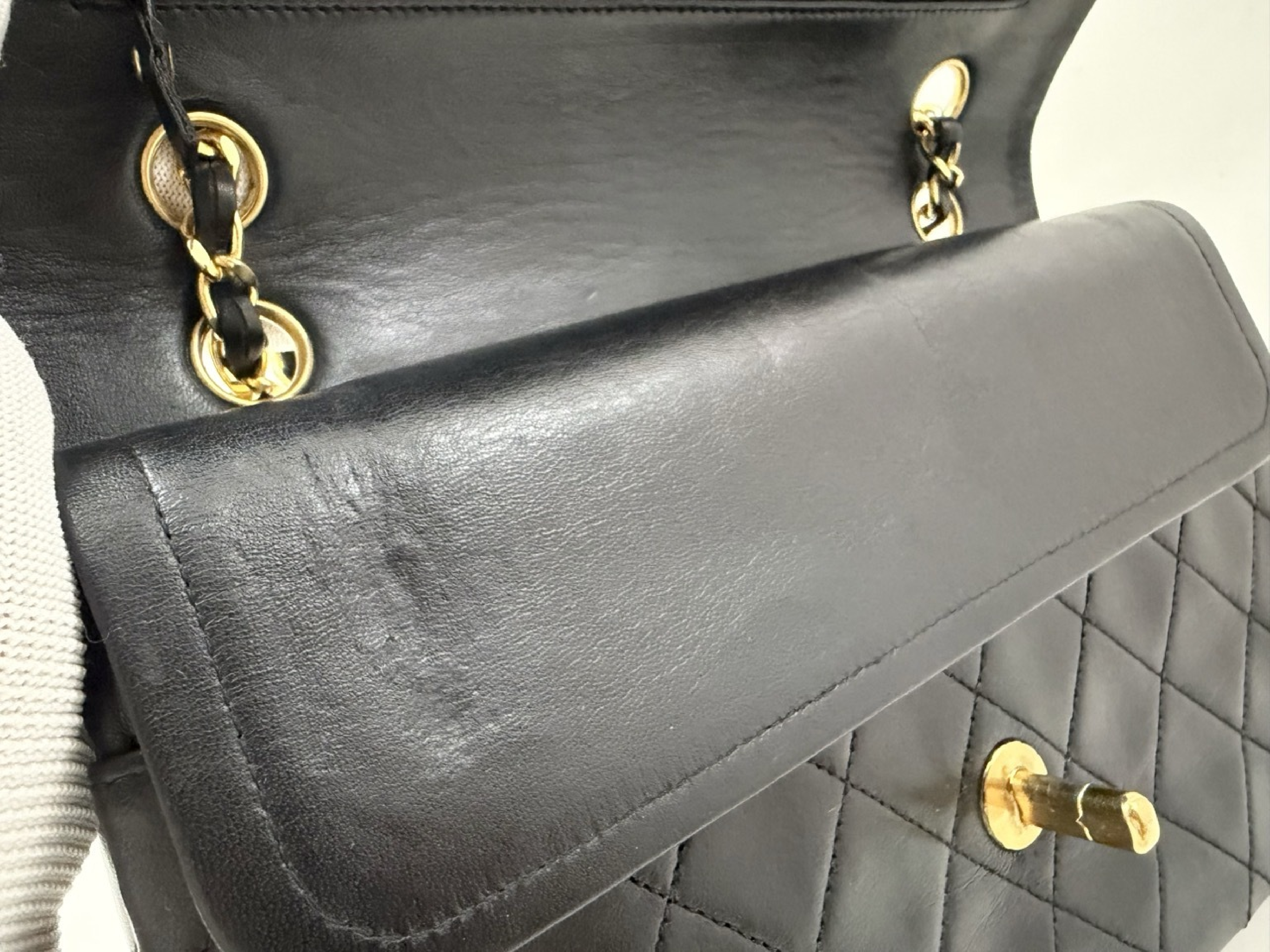 Matelassé Double Flap Shoulder Bag (Black, Series 0) — view 10