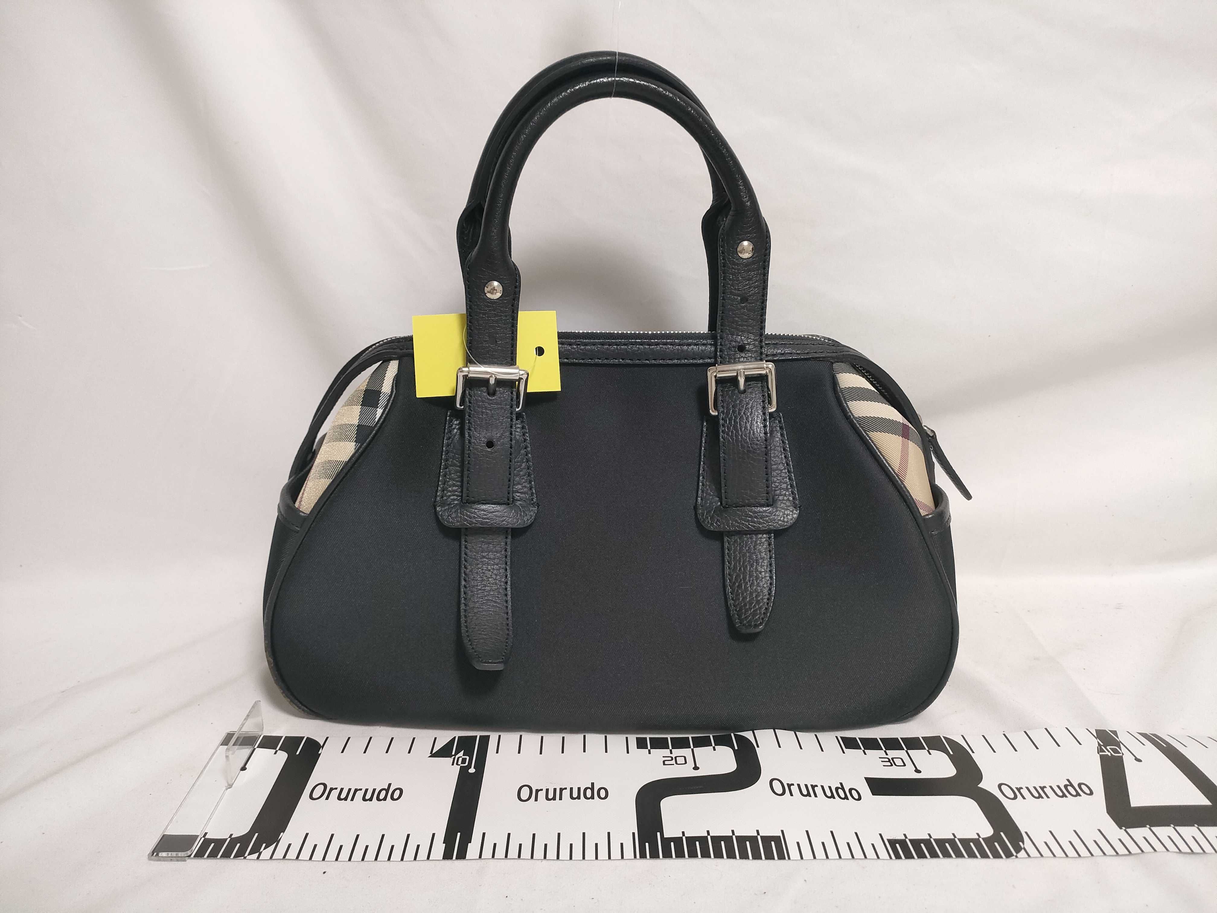 Mini Boston Bag - Nova Check x Canvas x Black Leather — view 2