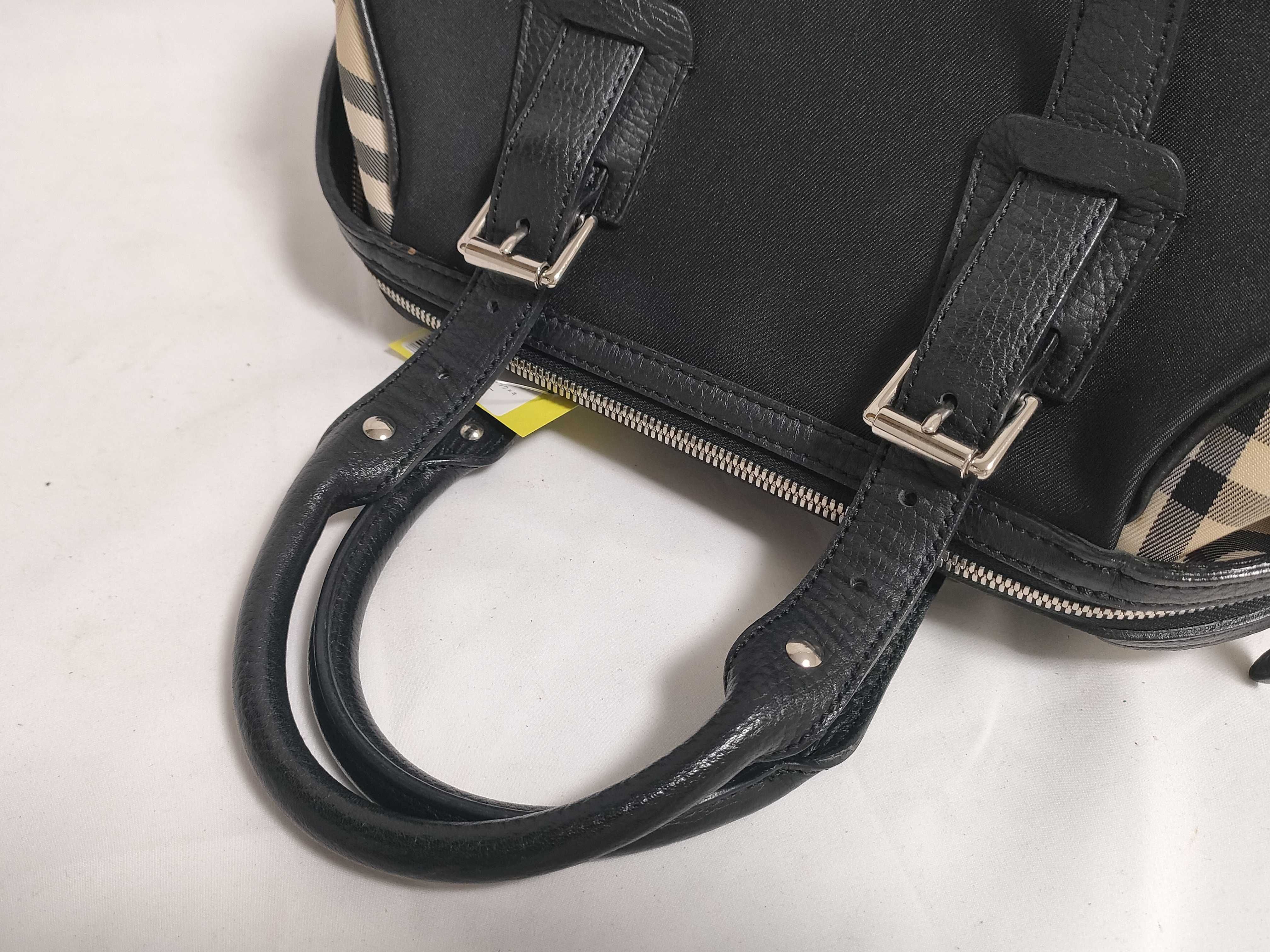 Mini Boston Bag - Nova Check x Canvas x Black Leather — view 3