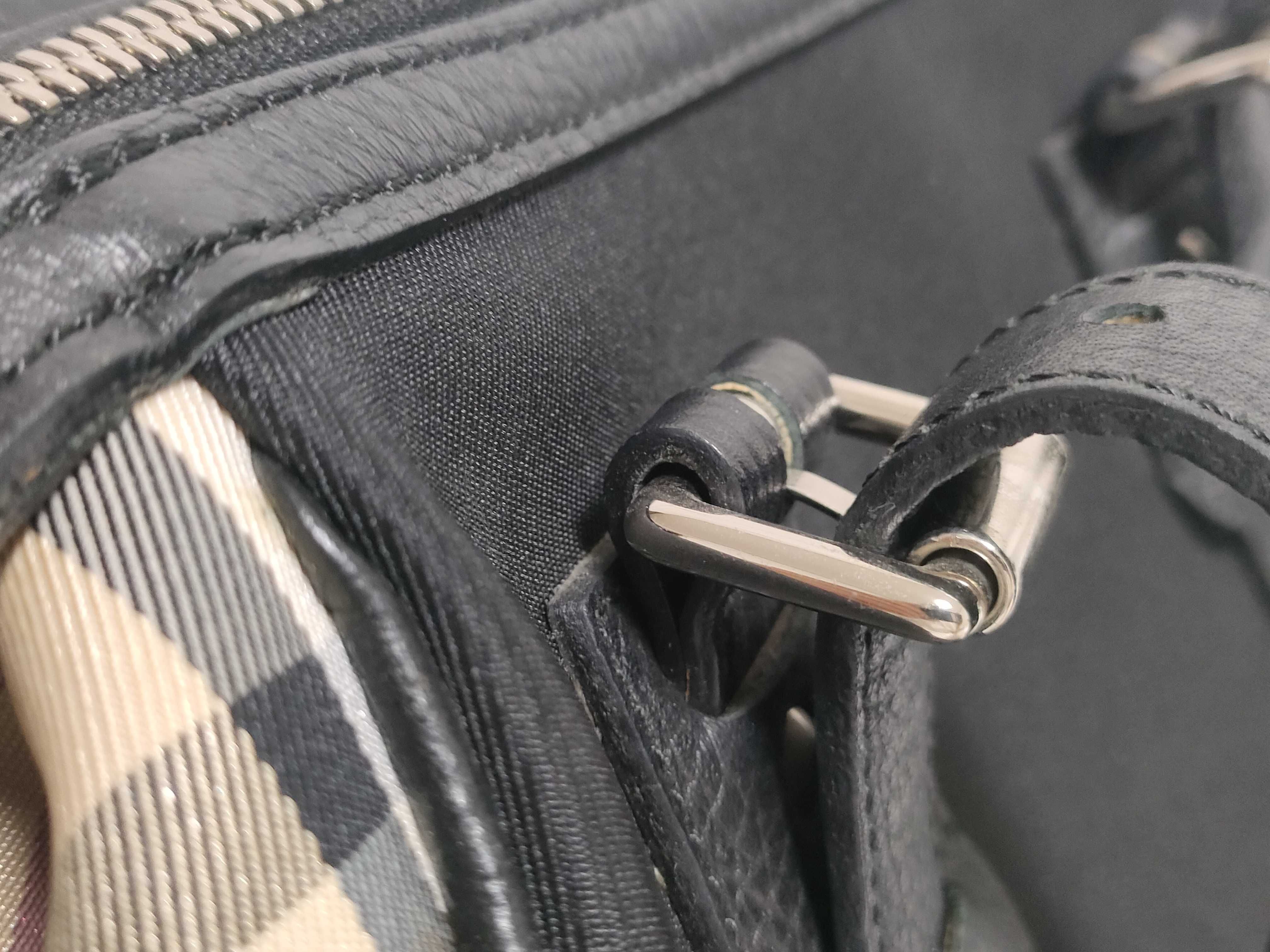 Mini Boston Bag - Nova Check x Canvas x Black Leather — view 5