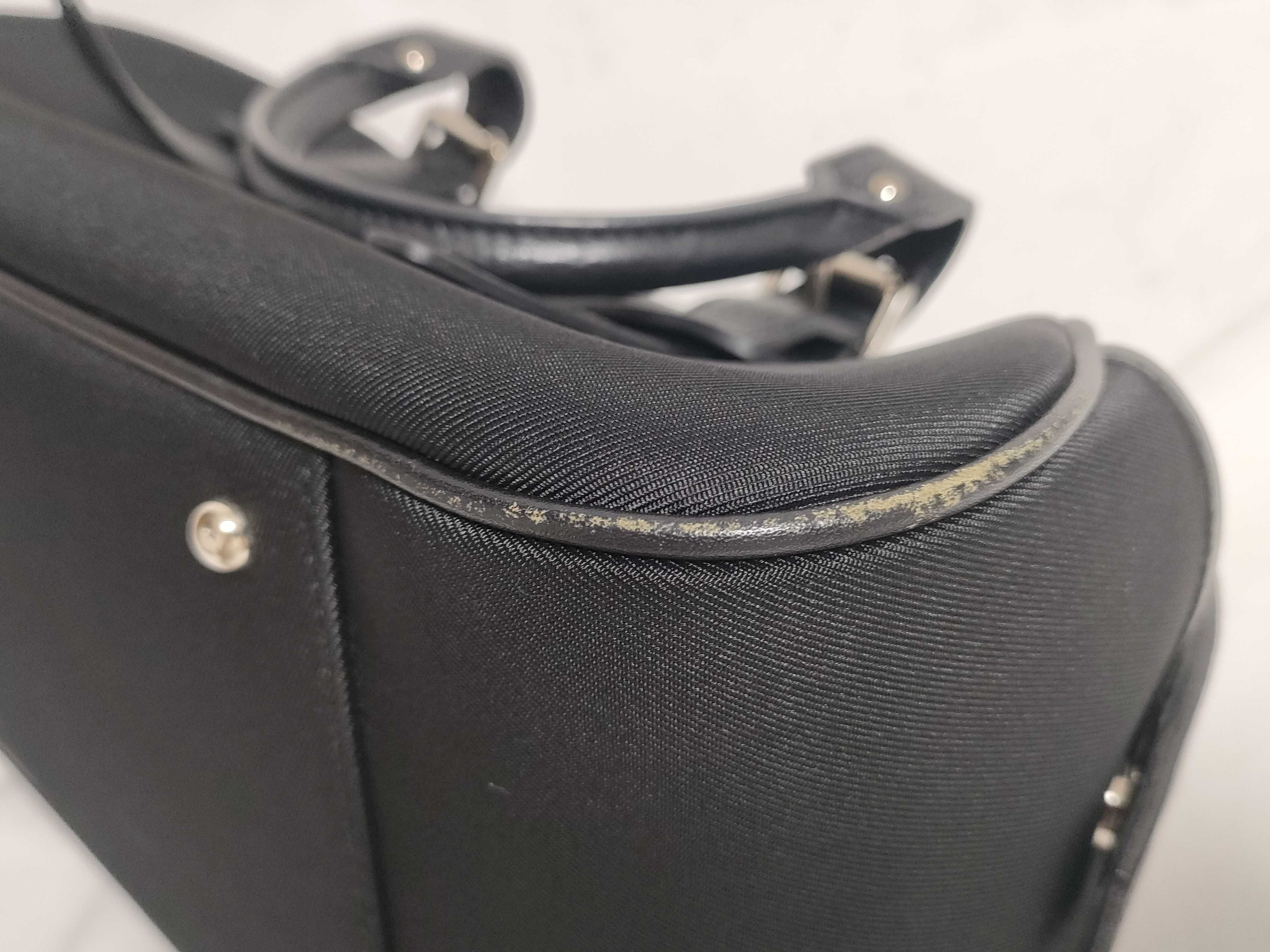 Mini Boston Bag - Nova Check x Canvas x Black Leather — view 7