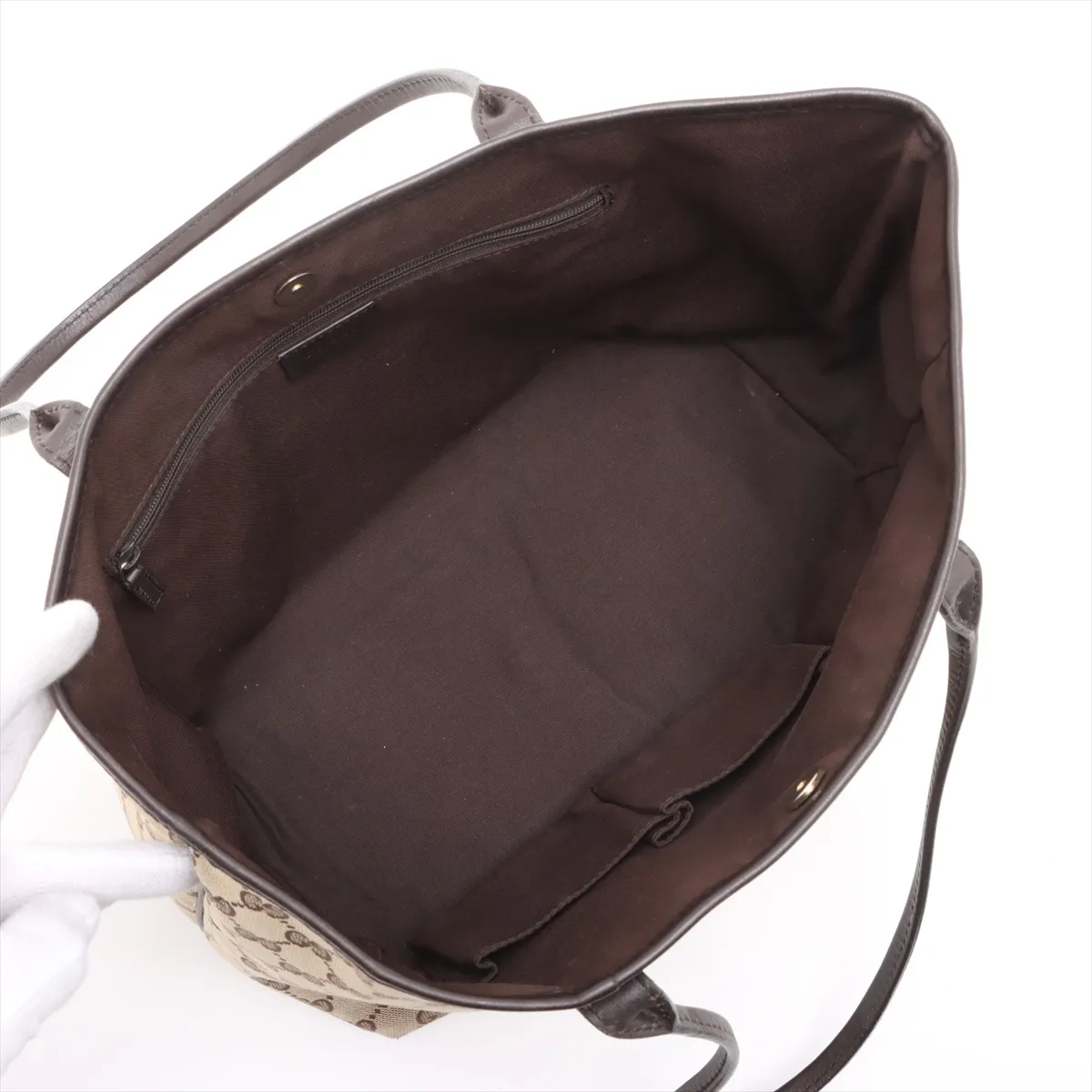 GG canvas x leather tote bag beige x brown 169946 — view 7
