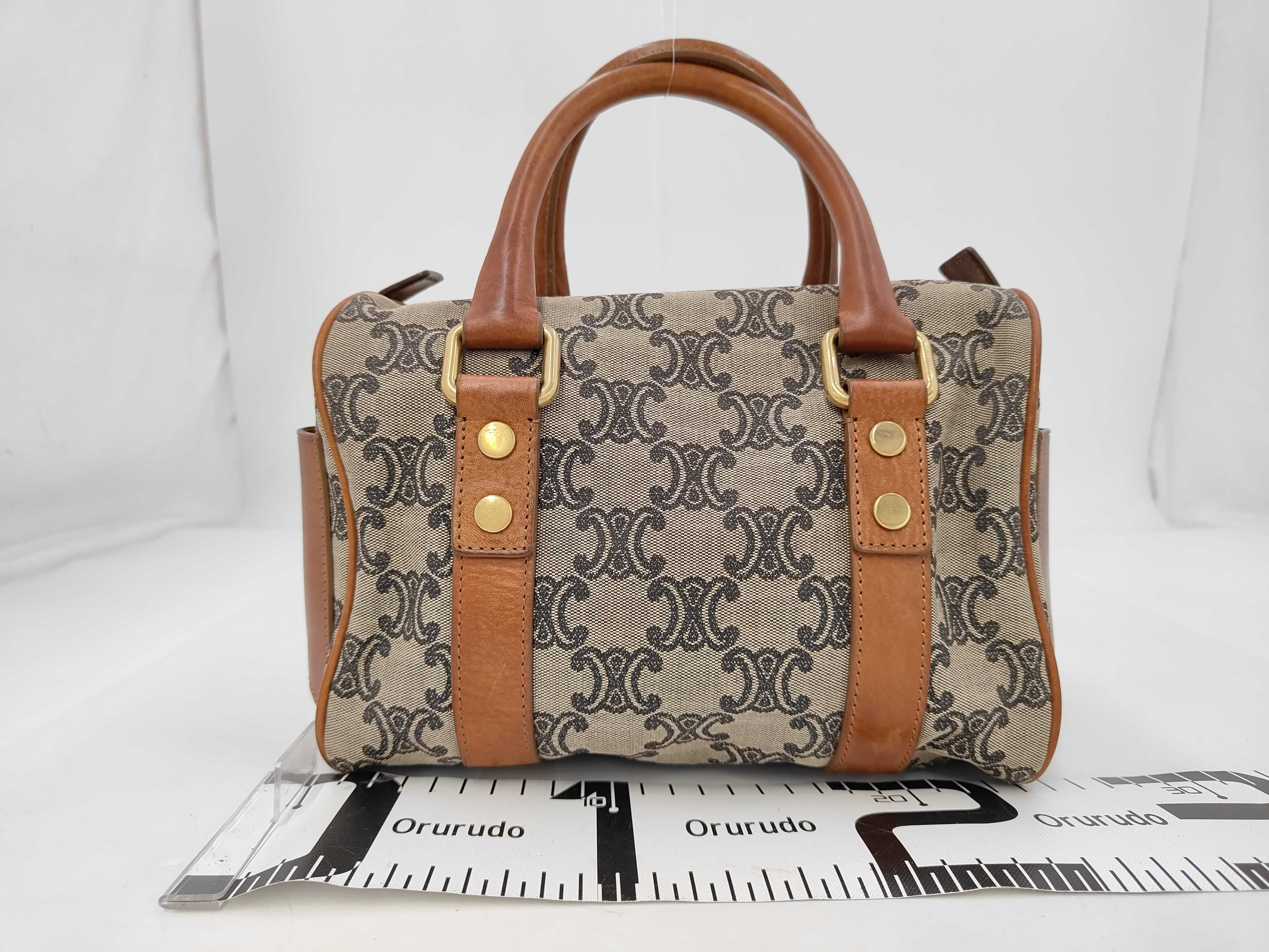 Mini Boston Triomphe Logo Canvas x Leather Handbag — view 2