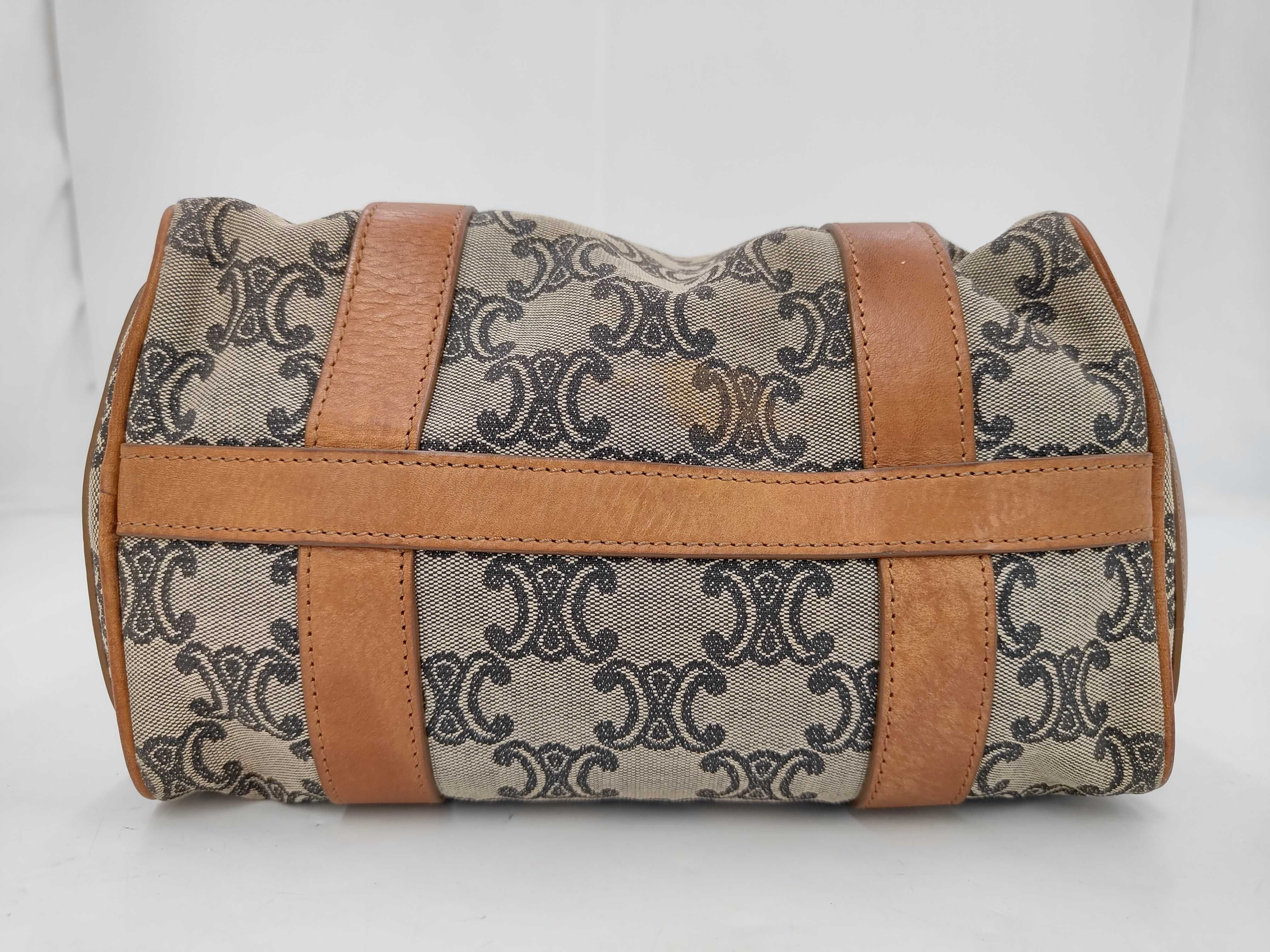 Mini Boston Triomphe Logo Canvas x Leather Handbag — view 3