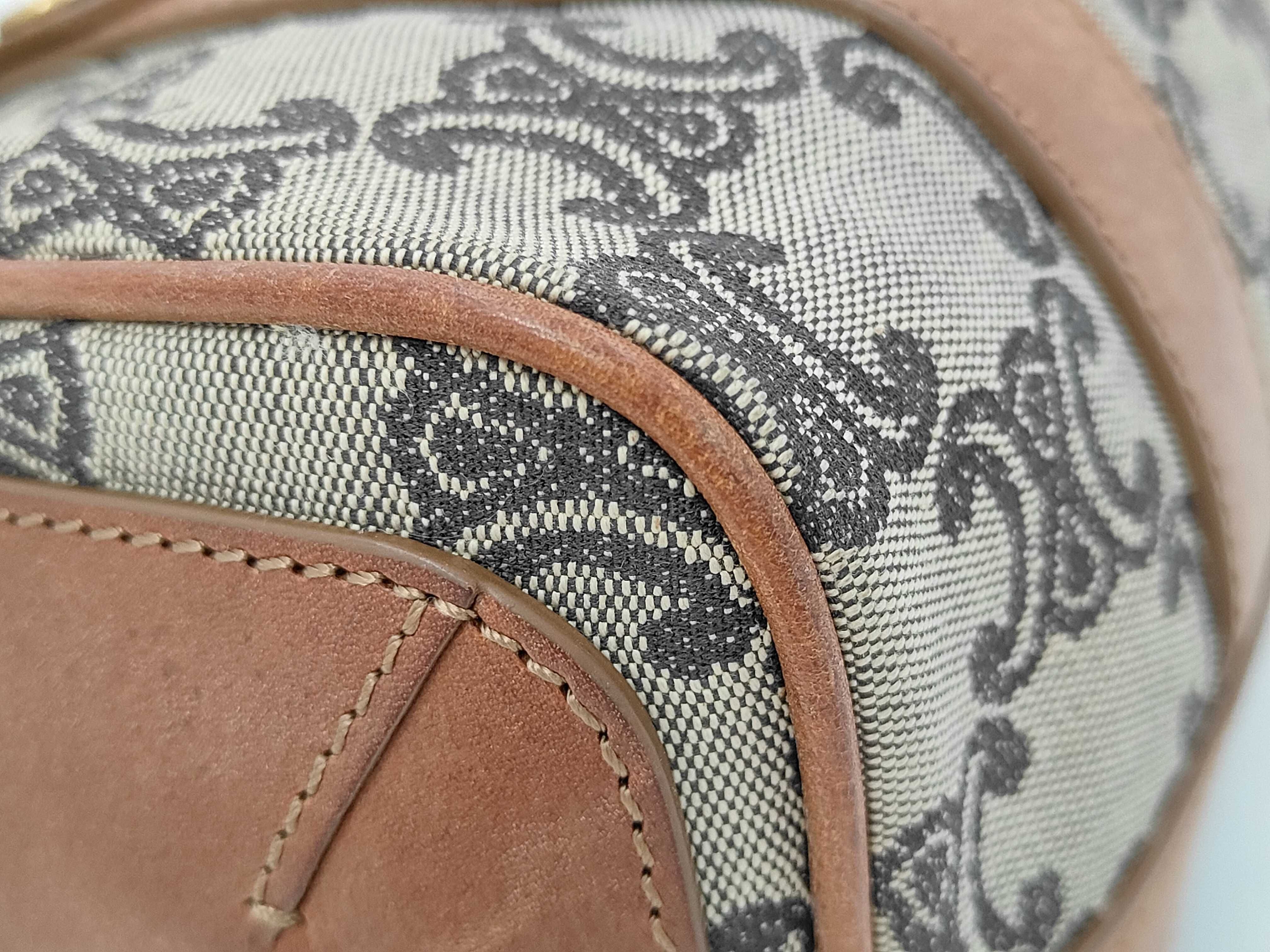 Mini Boston Triomphe Logo Canvas x Leather Handbag — view 4