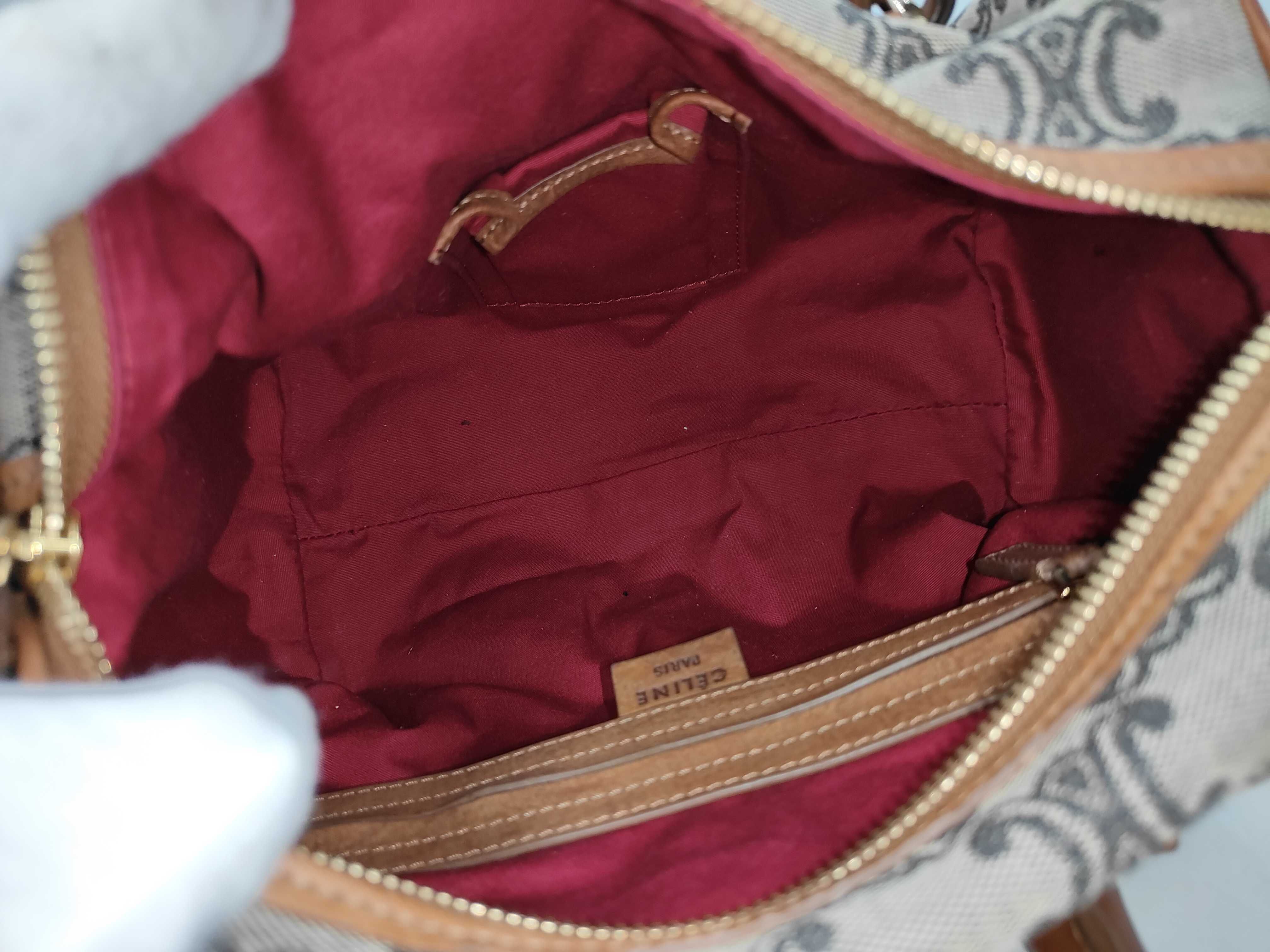Mini Boston Triomphe Logo Canvas x Leather Handbag — view 8