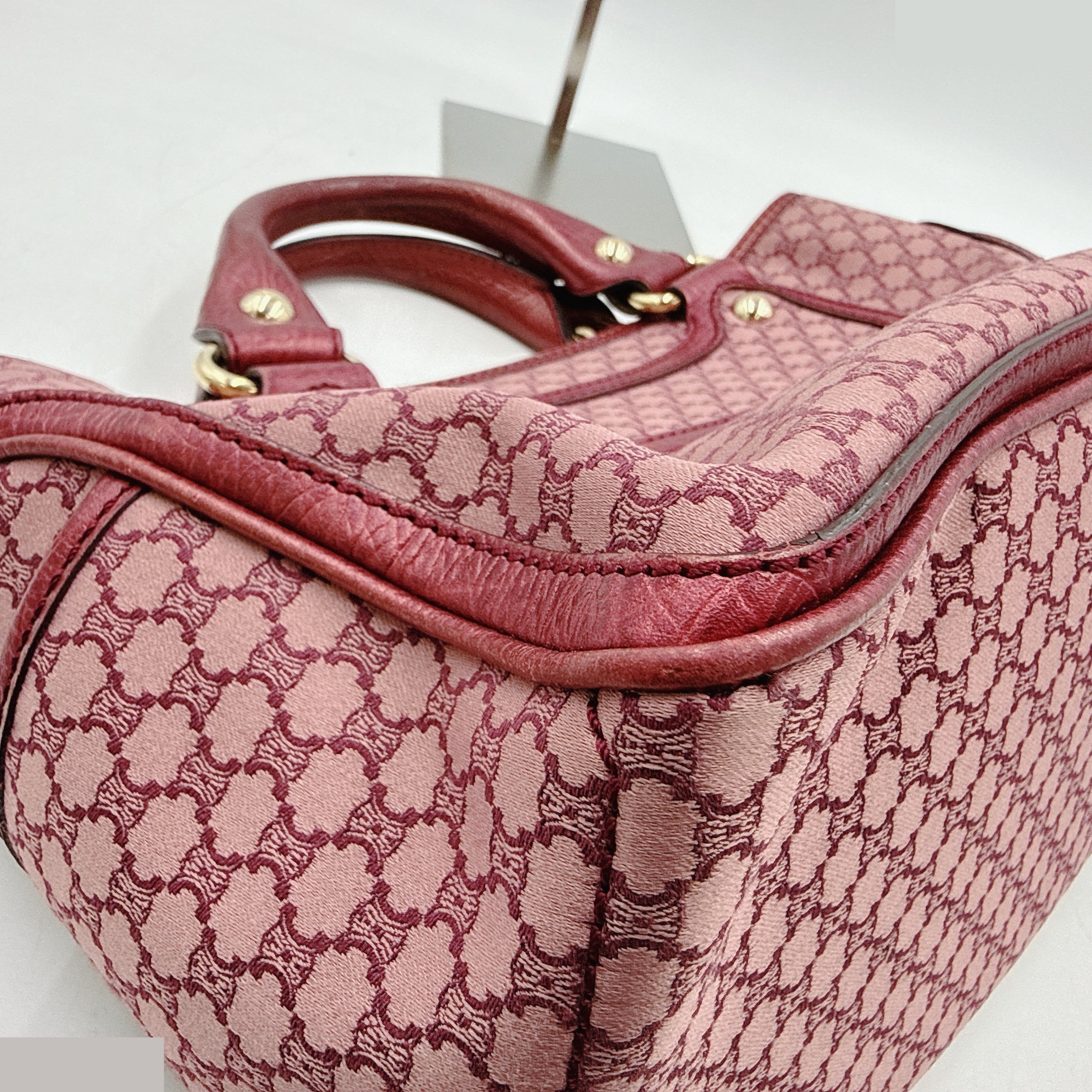 Handbag Macadam Pattern Canvas Leather Metallic Bordeaux — view 6