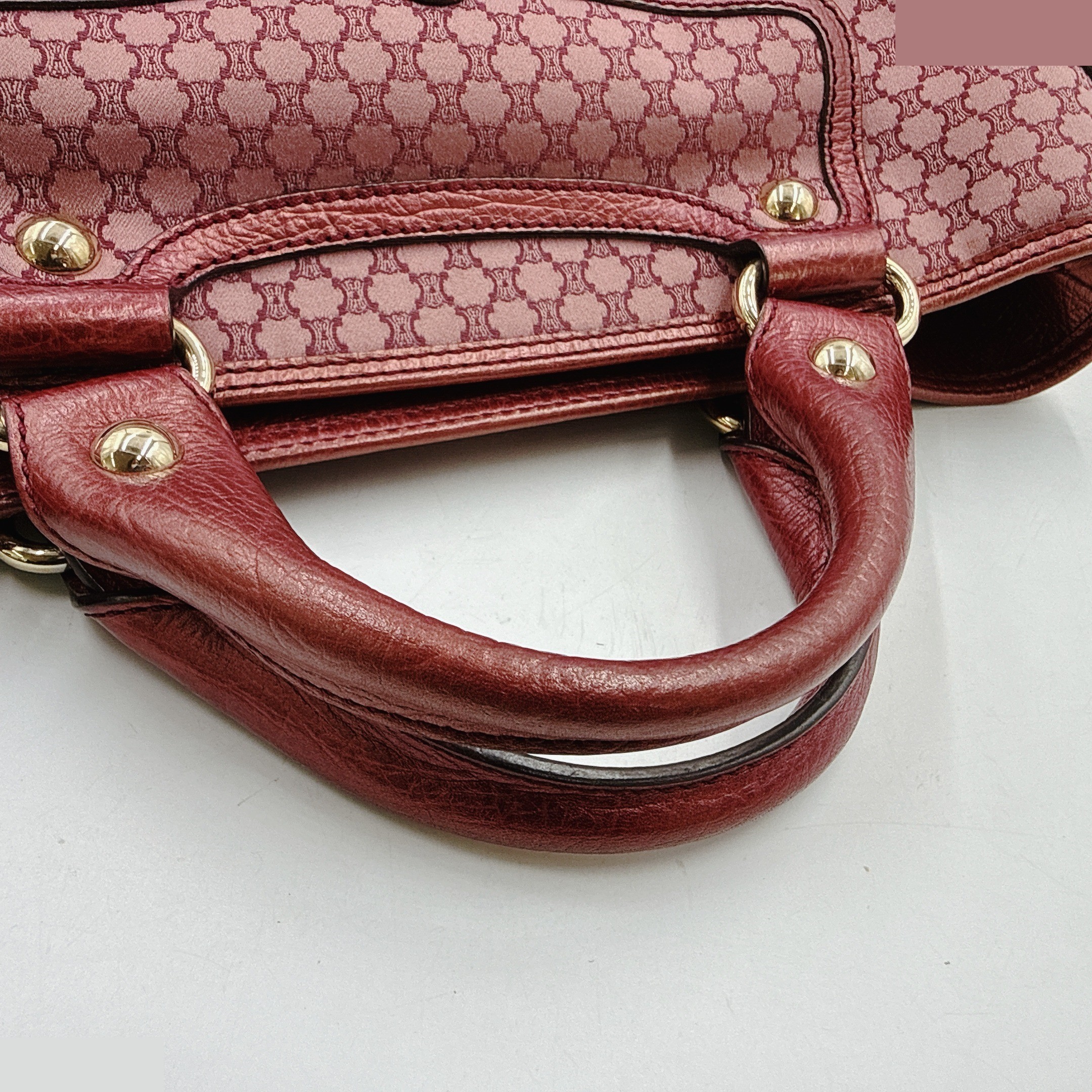 Handbag Macadam Pattern Canvas Leather Metallic Bordeaux — view 8