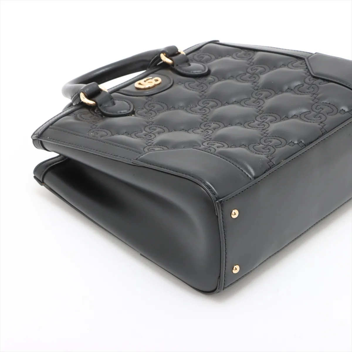 GG Matelasse Leather 2WAY Handbag Black 728309 — view 4