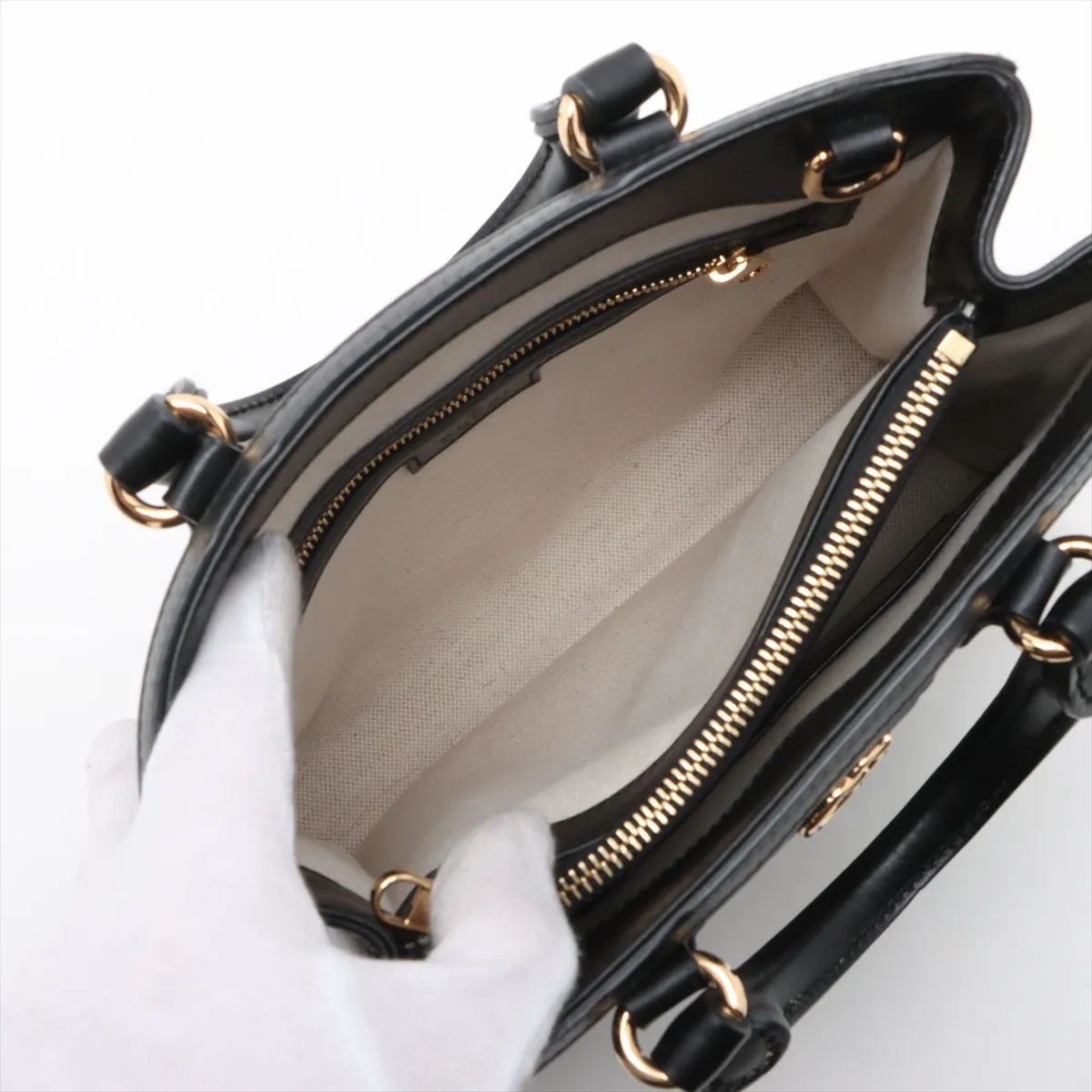 GG Matelasse Leather 2WAY Handbag Black 728309 — view 9