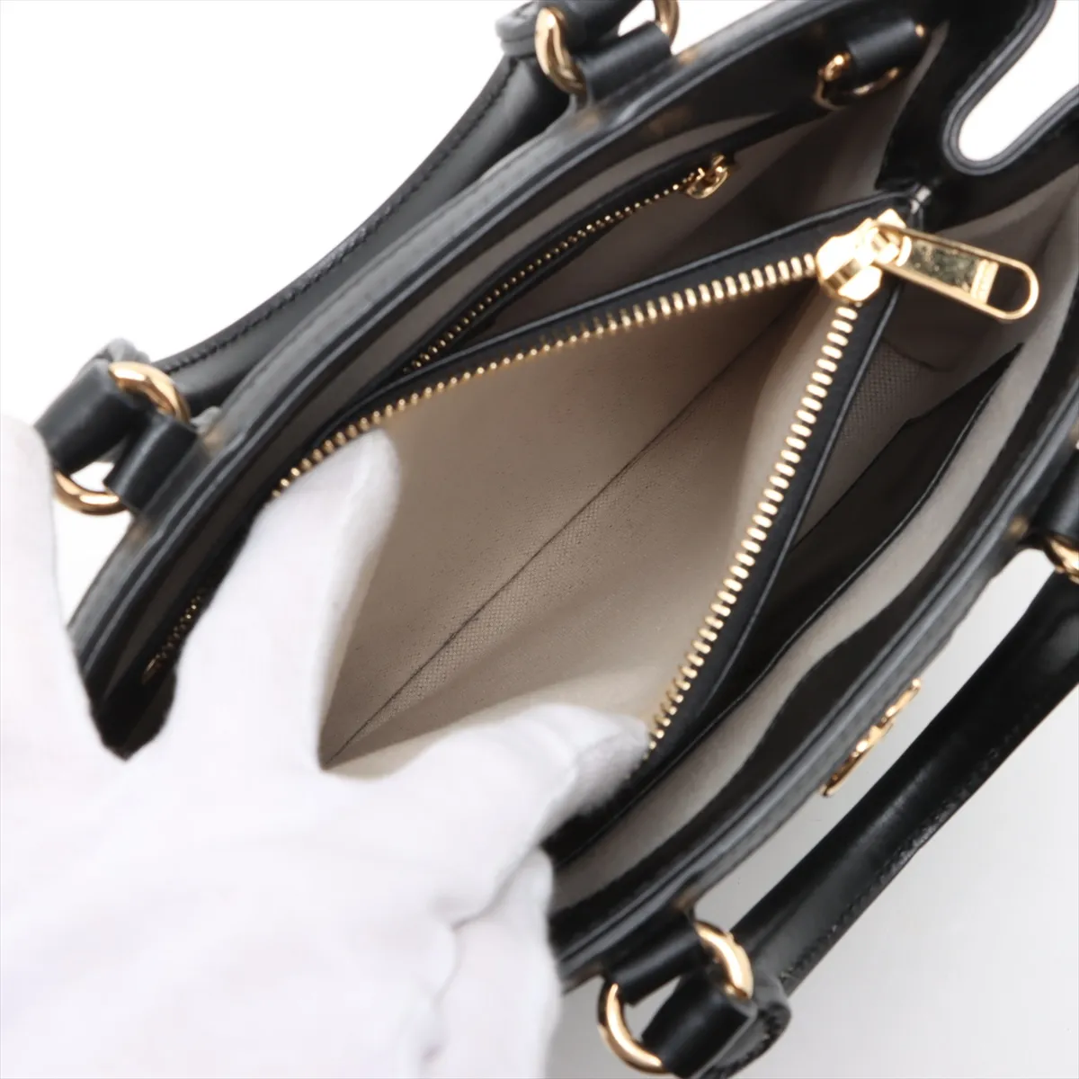 GG Matelasse Leather 2WAY Handbag Black 728309 — view 10