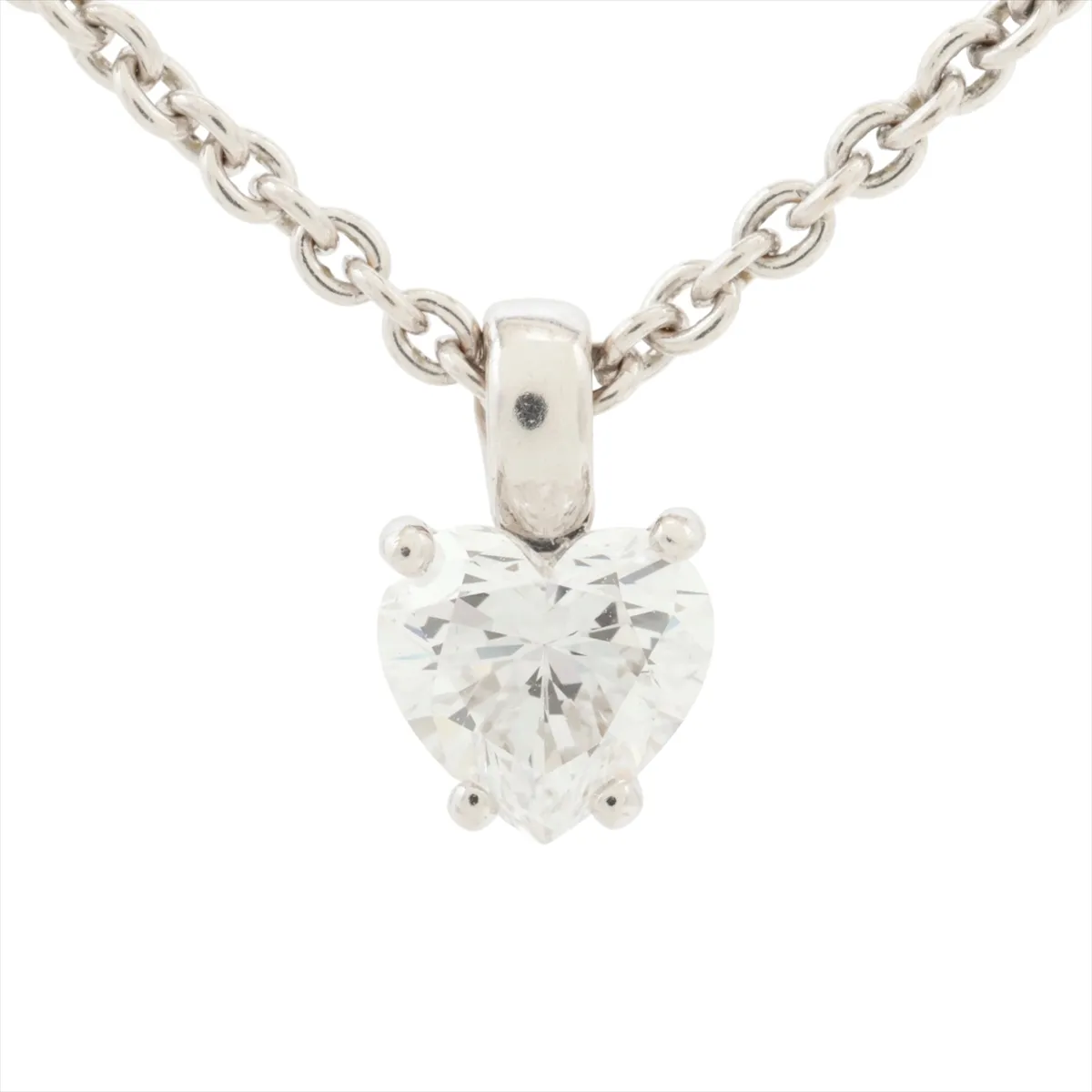 Griff Heart Diamond Necklace, 750 (WG), 8.2g, 43654 (marking faded).