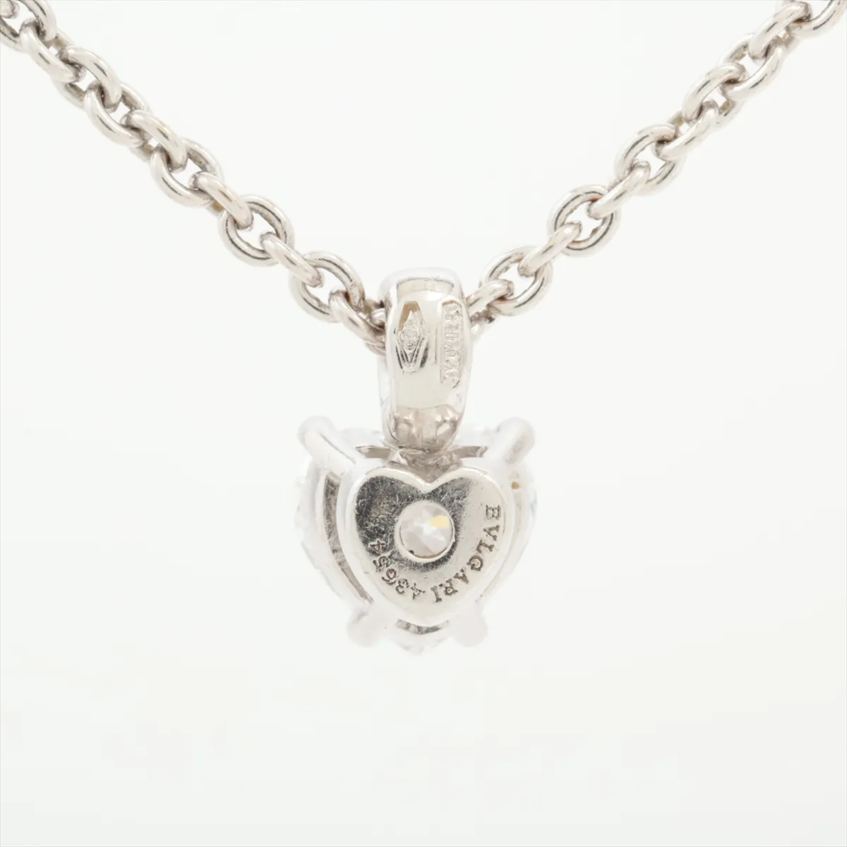 Griff Heart Diamond Necklace, 750 (WG), 8.2g, 43654 (marking faded). — view 2