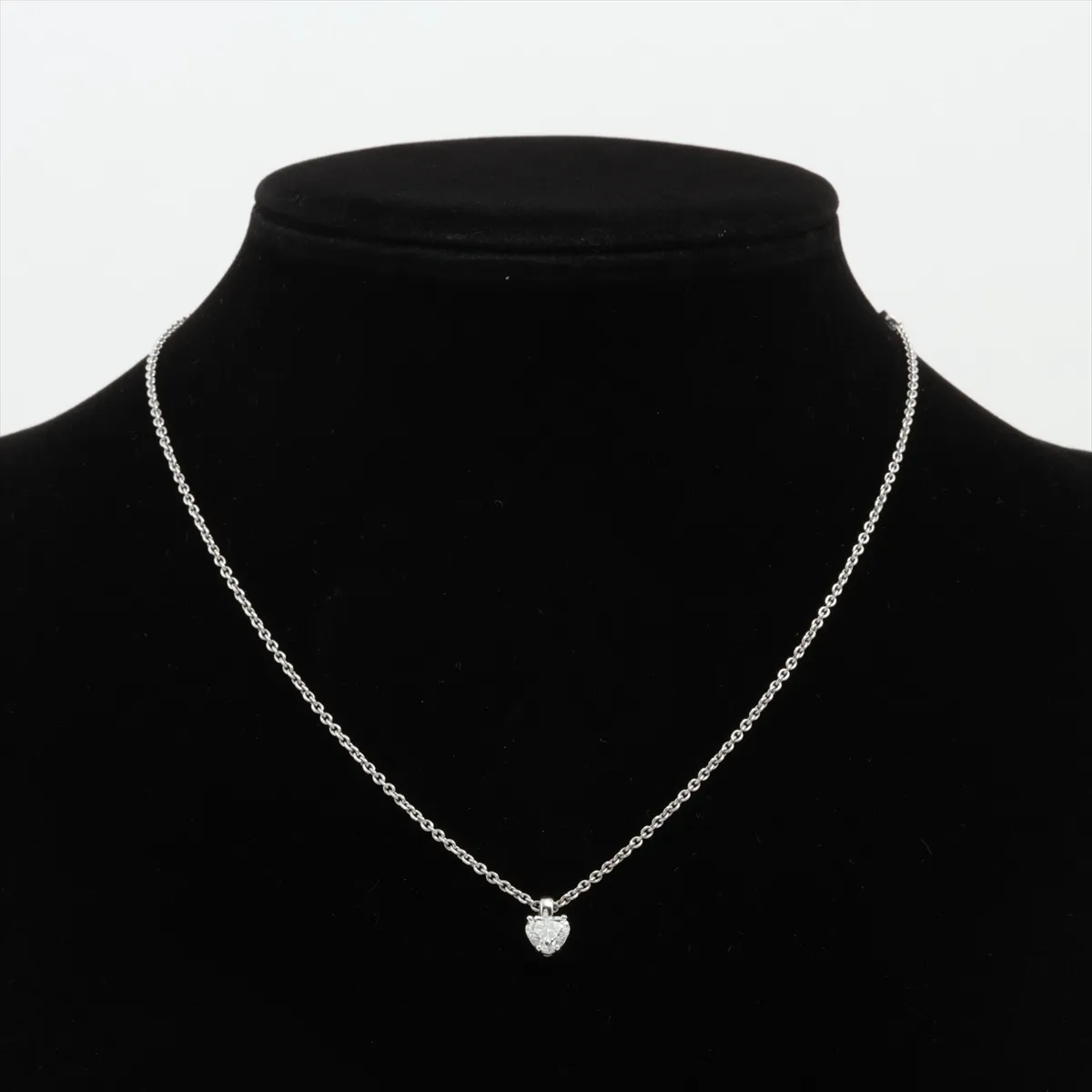 Griff Heart Diamond Necklace, 750 (WG), 8.2g, 43654 (marking faded). — view 5