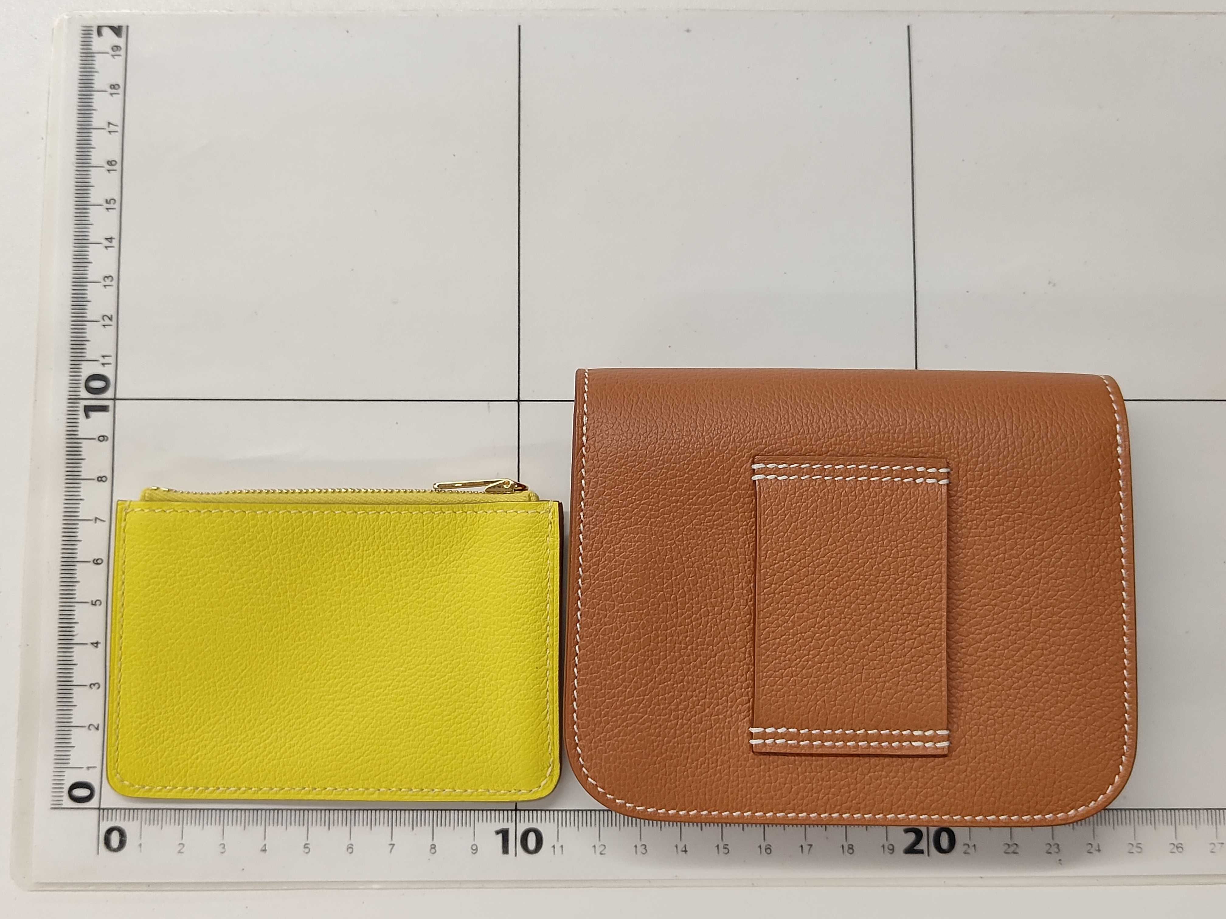 Constance Slim Gold/Yellow Wallet with Gold Hardware, Evercolor Leather, and K Stamp — view 2