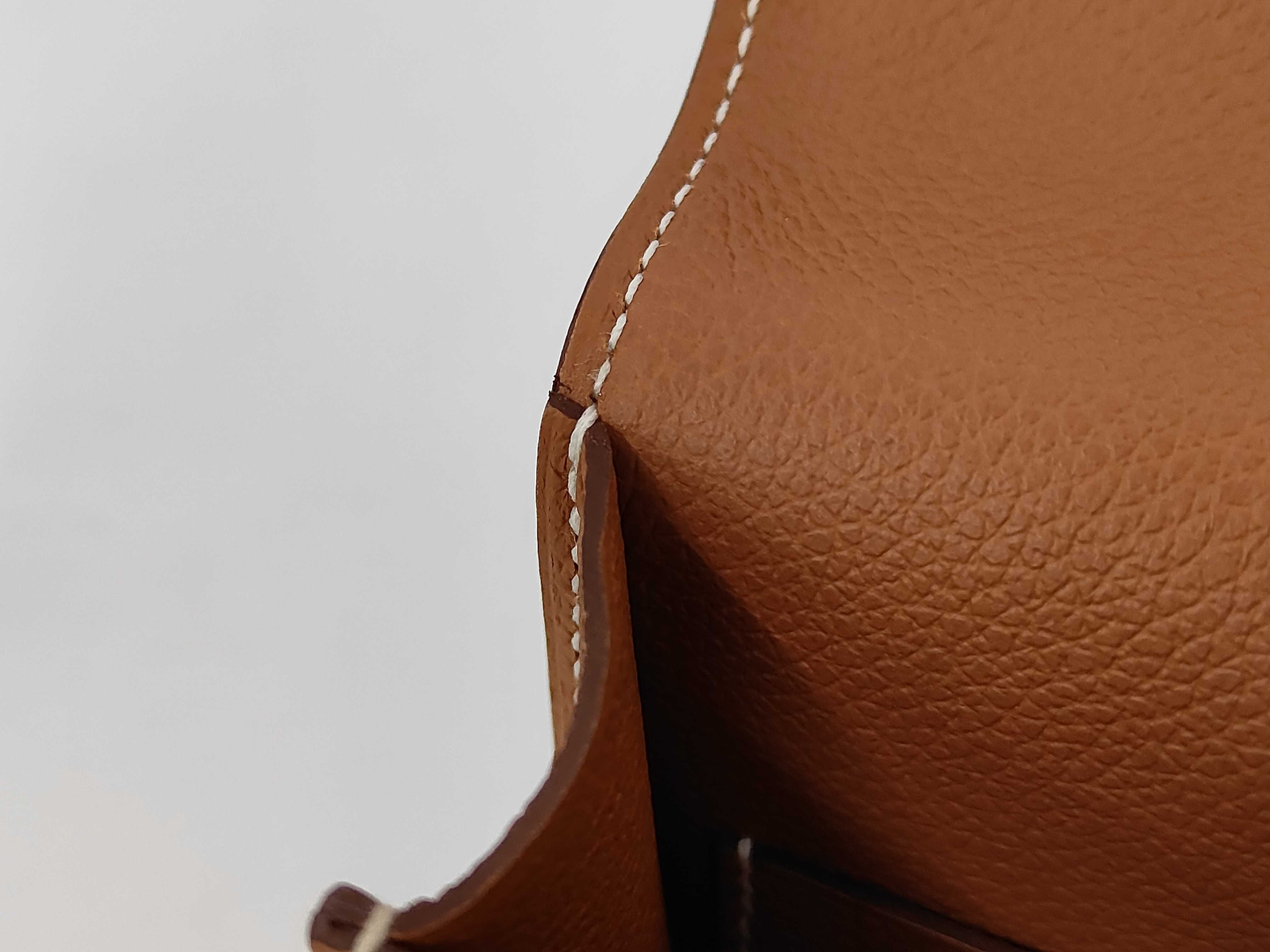 Constance Slim Gold/Yellow Wallet with Gold Hardware, Evercolor Leather, and K Stamp — view 7