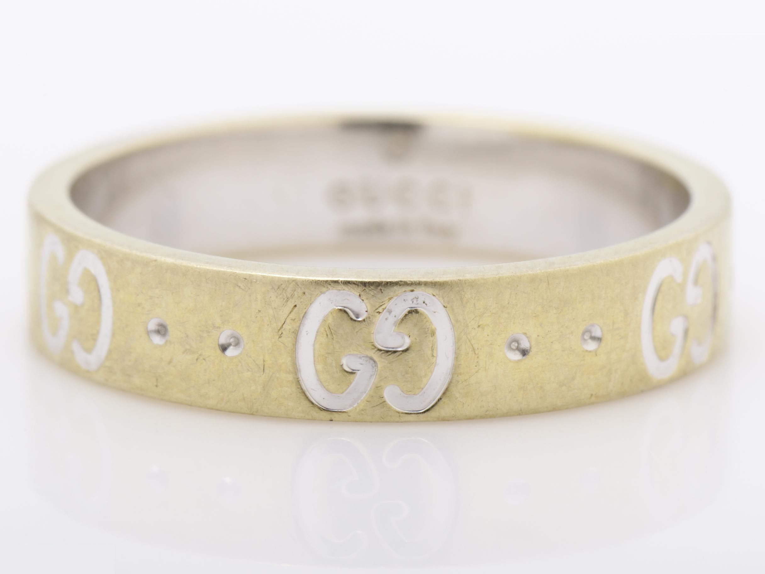 GG pattern ring, 750WG, 3.4g, size #11 — view 2
