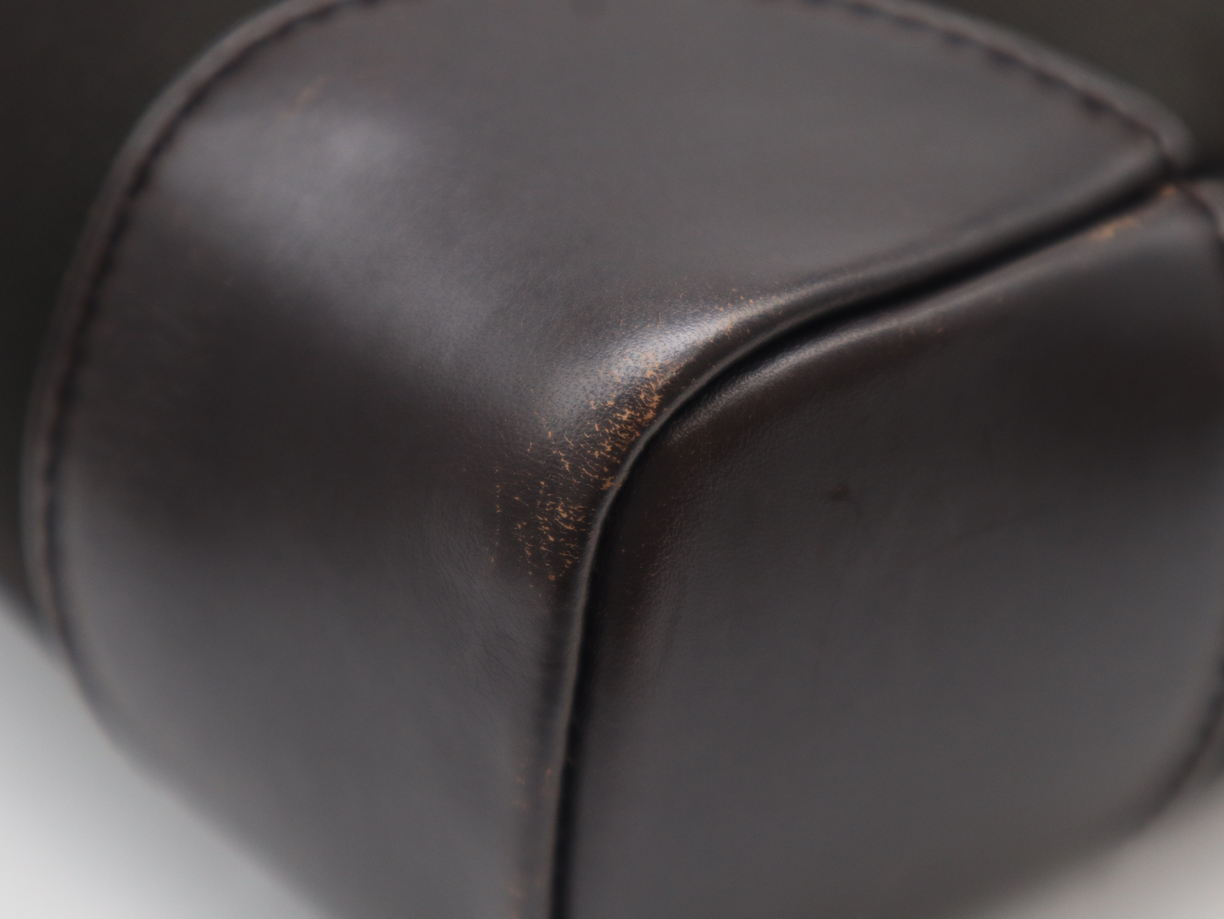 108823 Canvas Leather Shoulder Bag, Brown, with Dust Bag. — view 10