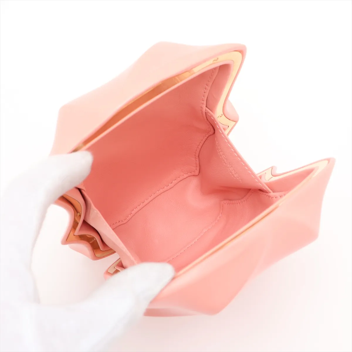 Leather Clutch Bag Pink — view 5