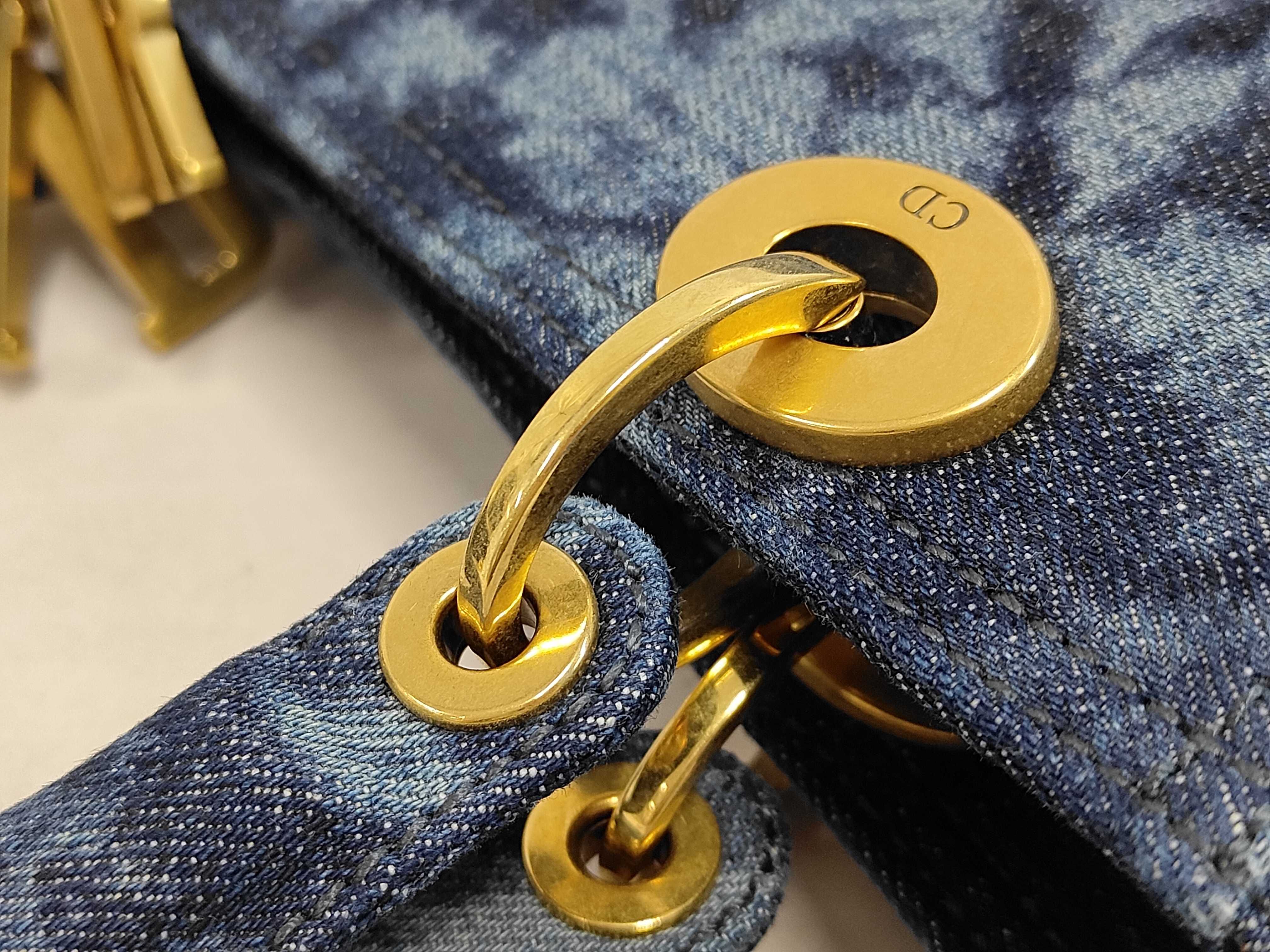 Lady Dior handbag, denim-dyed blue bag — view 6