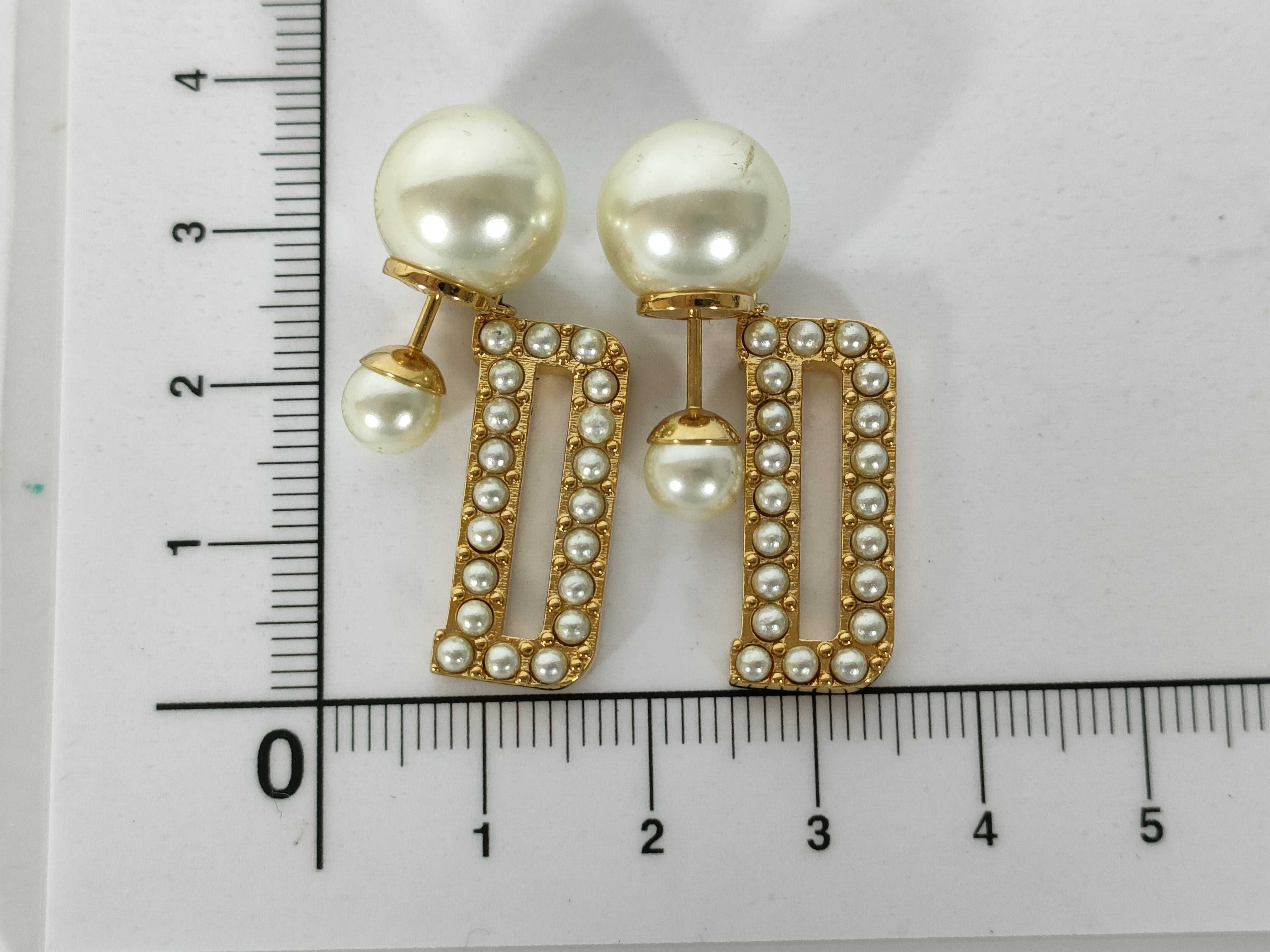 Tribal Pearl Earrings — view 3