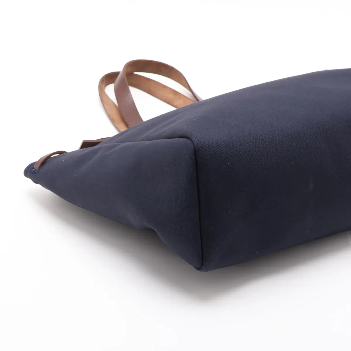 Herbag Cabas GM Toile Officier x Vache Hunter Navy x Brown Gold Hardware Pouch is sticky — view 4