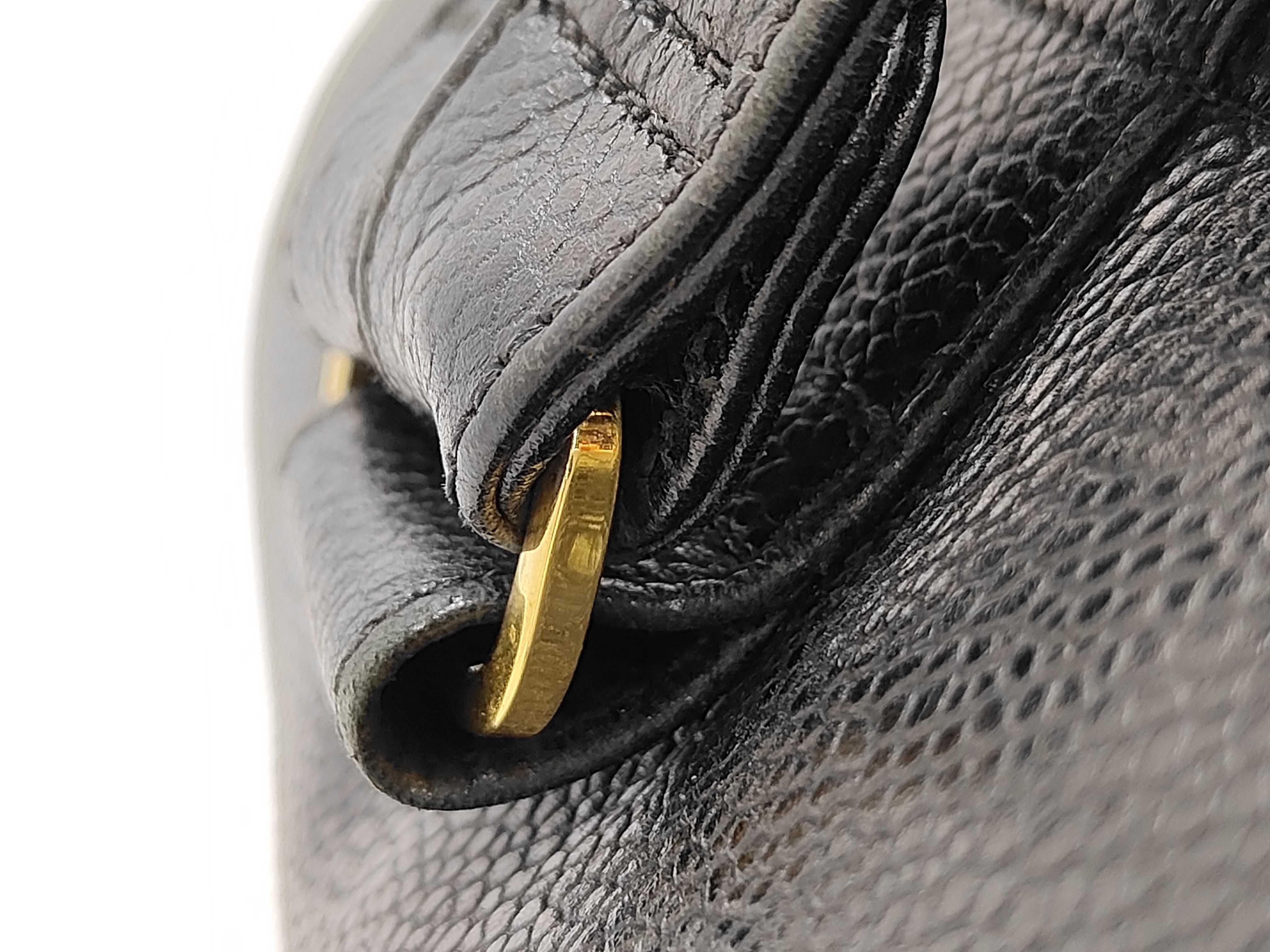 Caviar Skin Backpack, Black with Gold Hardware — view 4