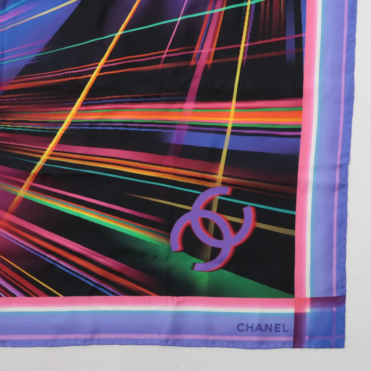 Coco Mark Scarf, Silk, Blue. Shows signs of wear, — view 4