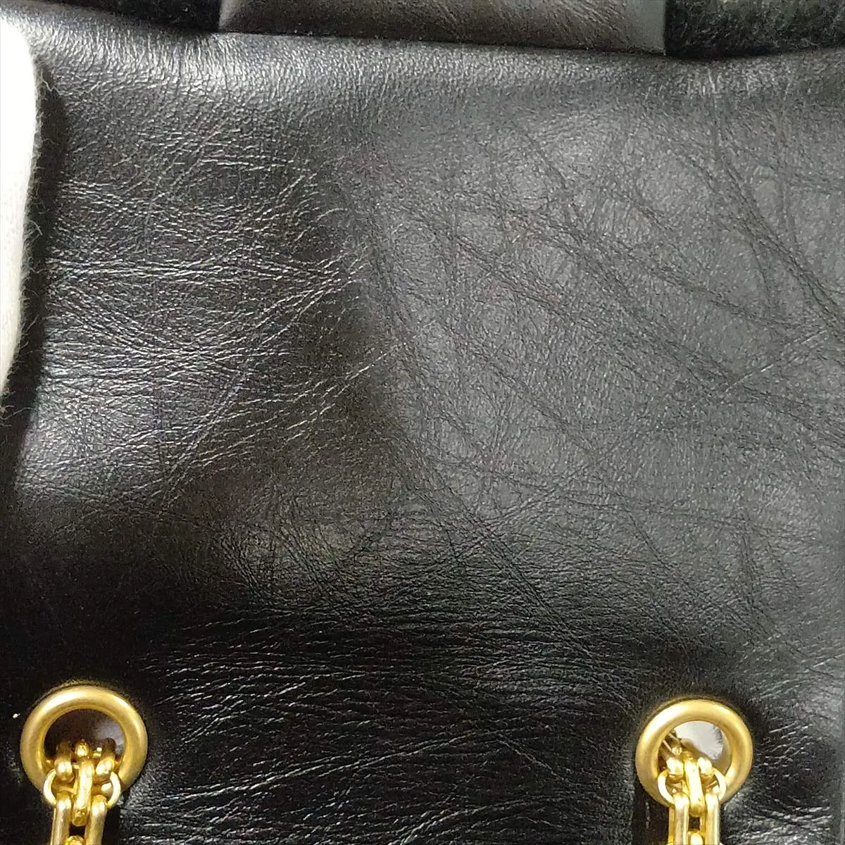 Matelassé 2.55 Fur x Lambskin Single Flap Double Chain Bag, Black with Gold Hardware, 30608429 (Serial Number in the 30s) — view 12