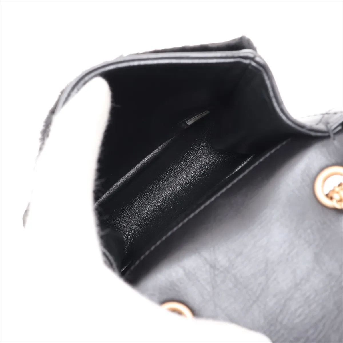 Matelassé 2.55 Fur x Lambskin Single Flap Double Chain Bag, Black with Gold Hardware, 30608429 (Serial Number in the 30s) — view 7