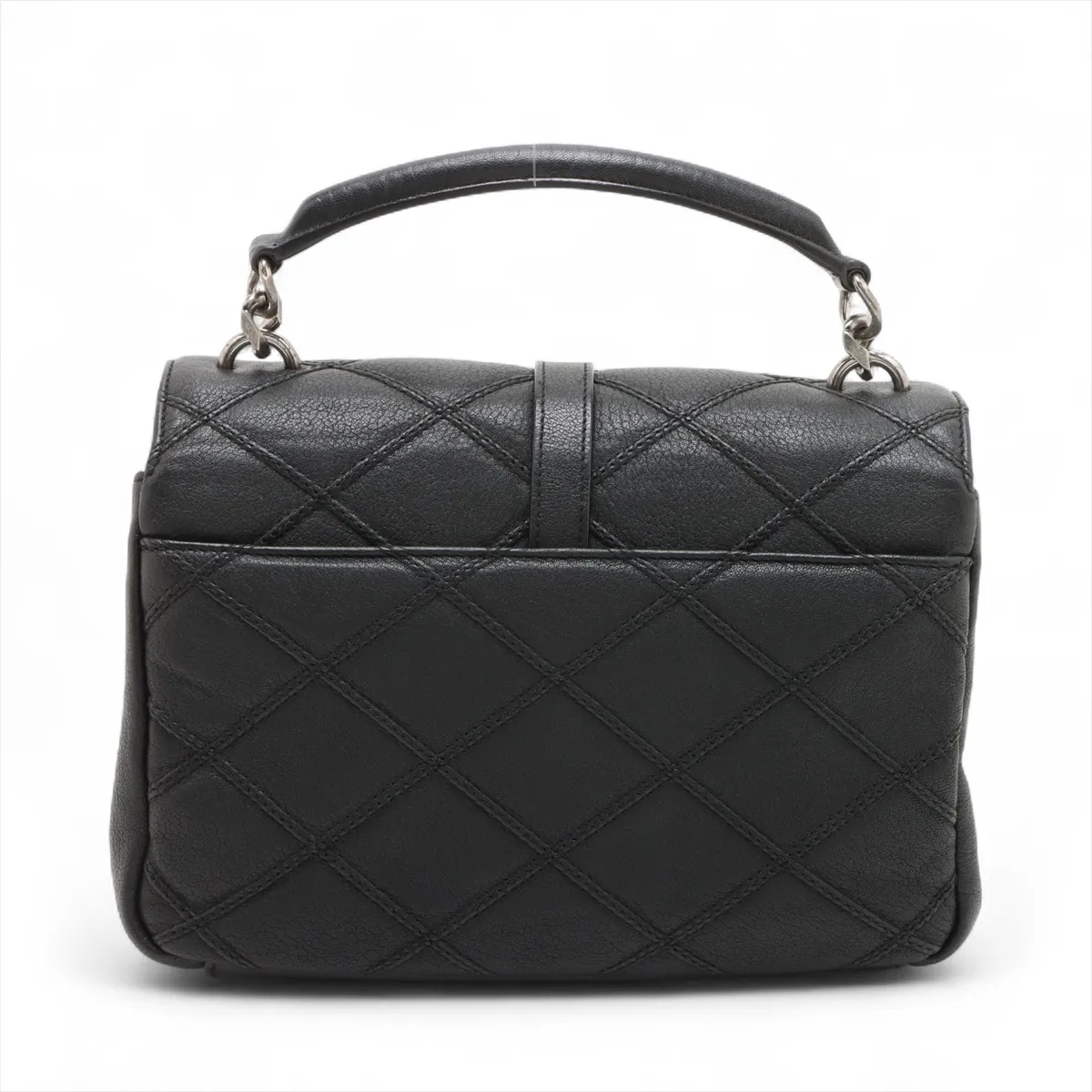 College Leather 2-Way Handbag, Black, 428056 — view 2