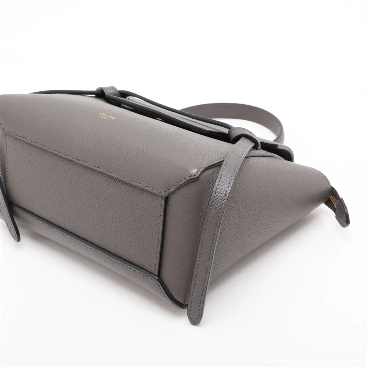 Belt Bag Nano Leather 2-Way Handbag, Gray — view 3