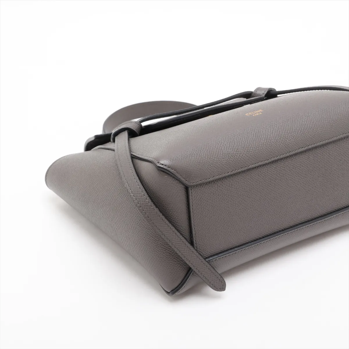 Belt Bag Nano Leather 2-Way Handbag, Gray — view 4