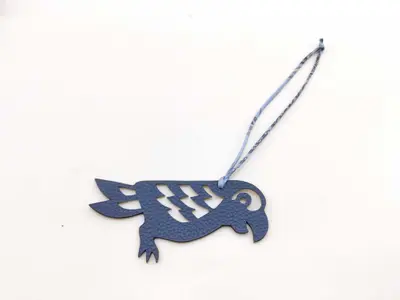 Petit H Parrot Charm Navy x Brown Hermes Charm