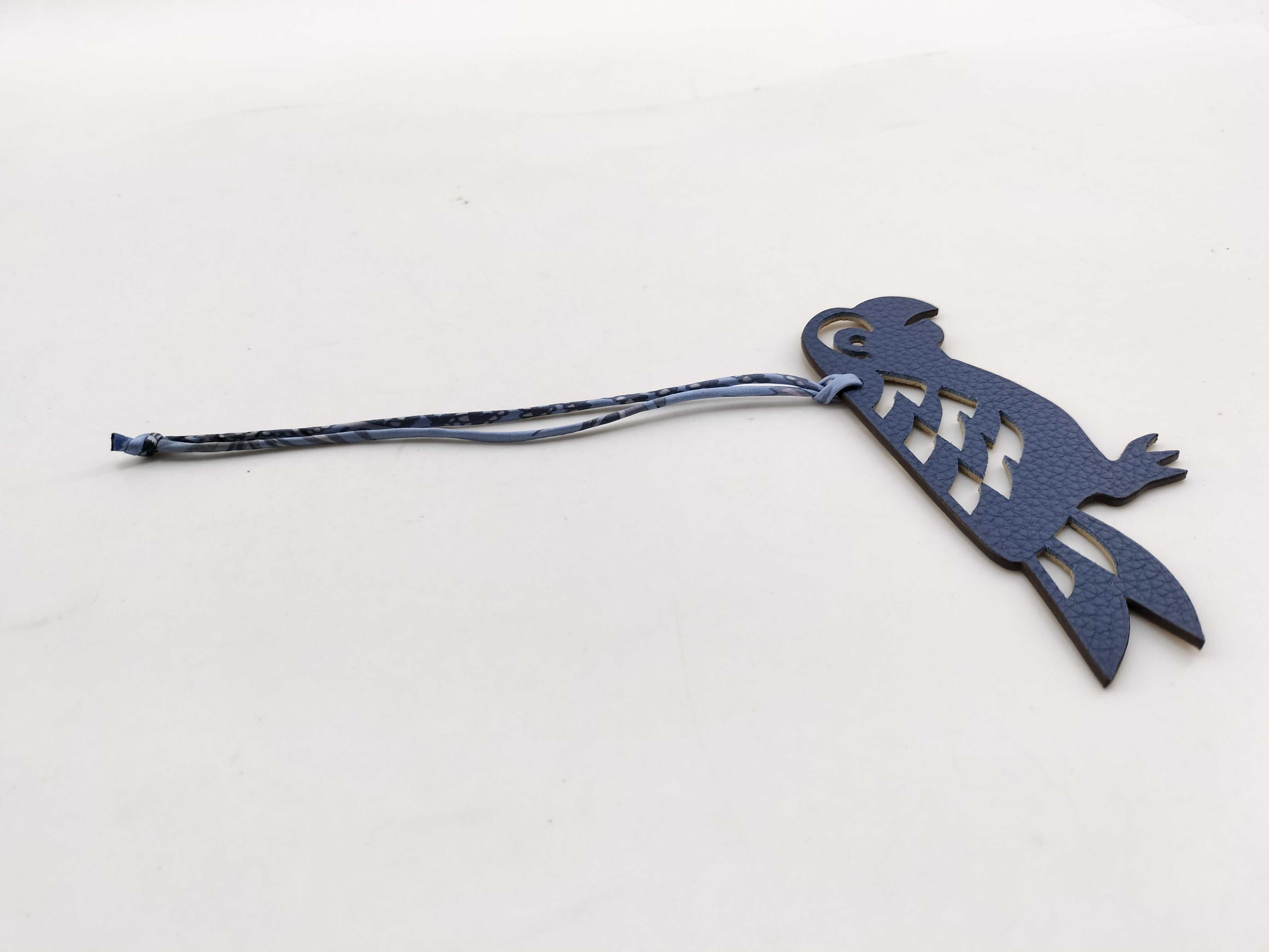 Petit H Parrot Charm Navy x Brown Hermes Charm — view 5