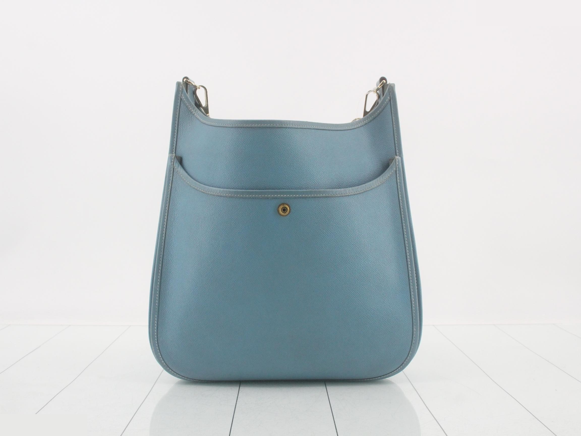 Evelyn 2GM Leather Shoulder Bag, Blue — view 2