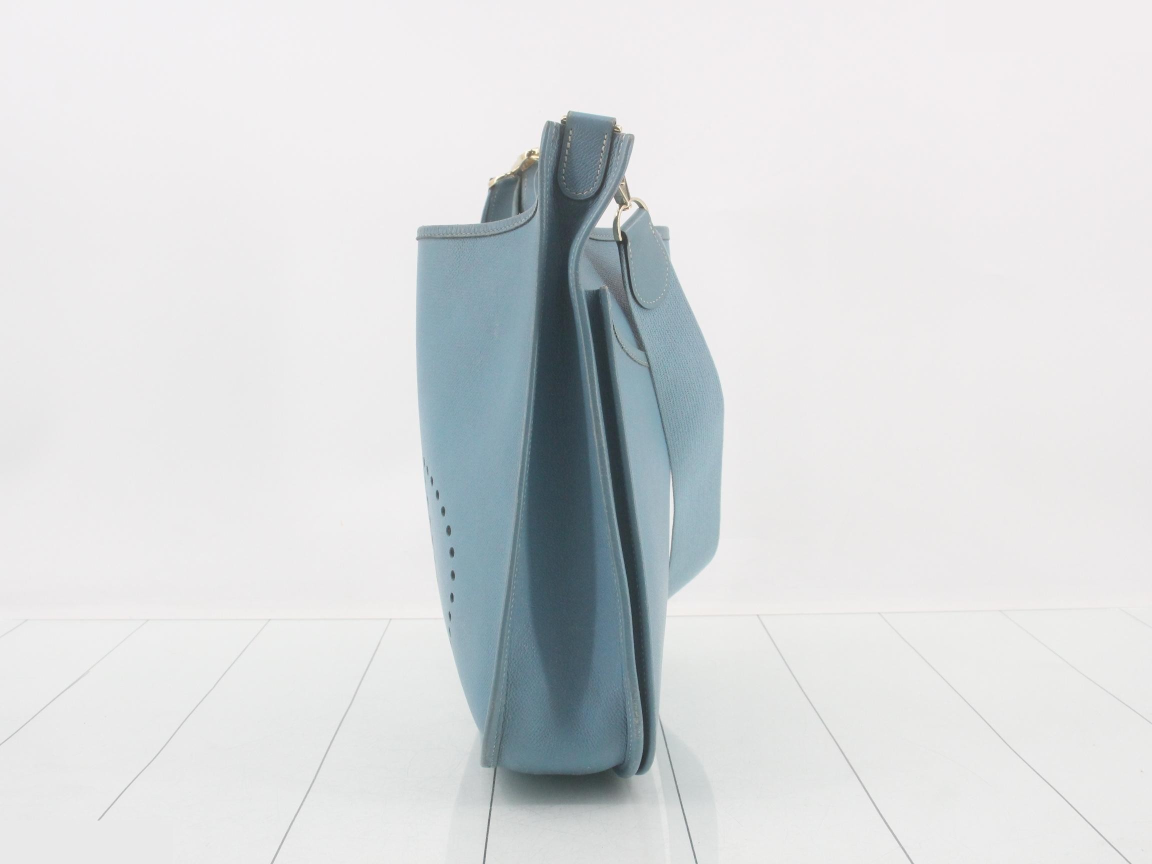 Evelyn 2GM Leather Shoulder Bag, Blue — view 3