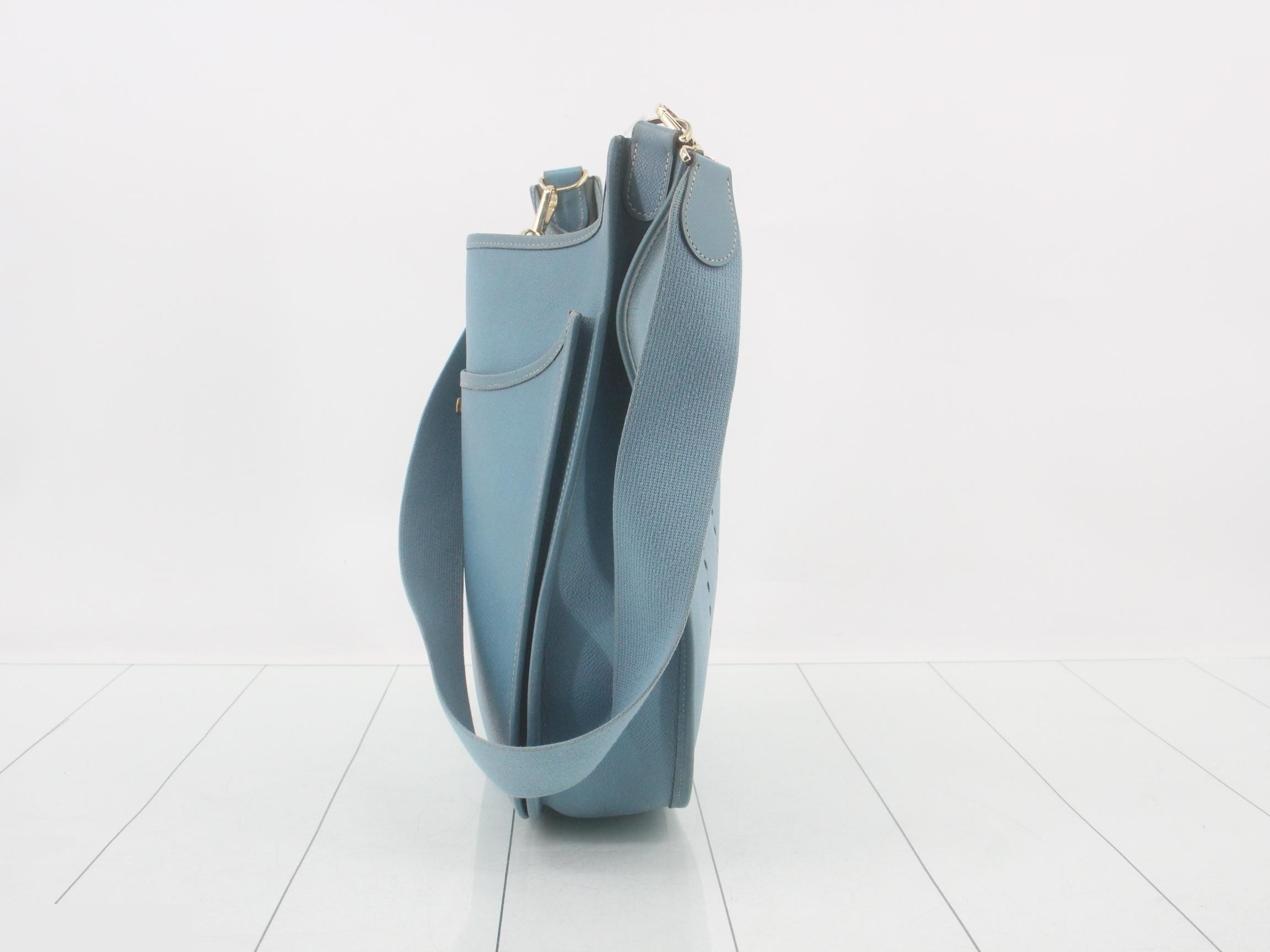 Evelyn 2GM Leather Shoulder Bag, Blue — view 4