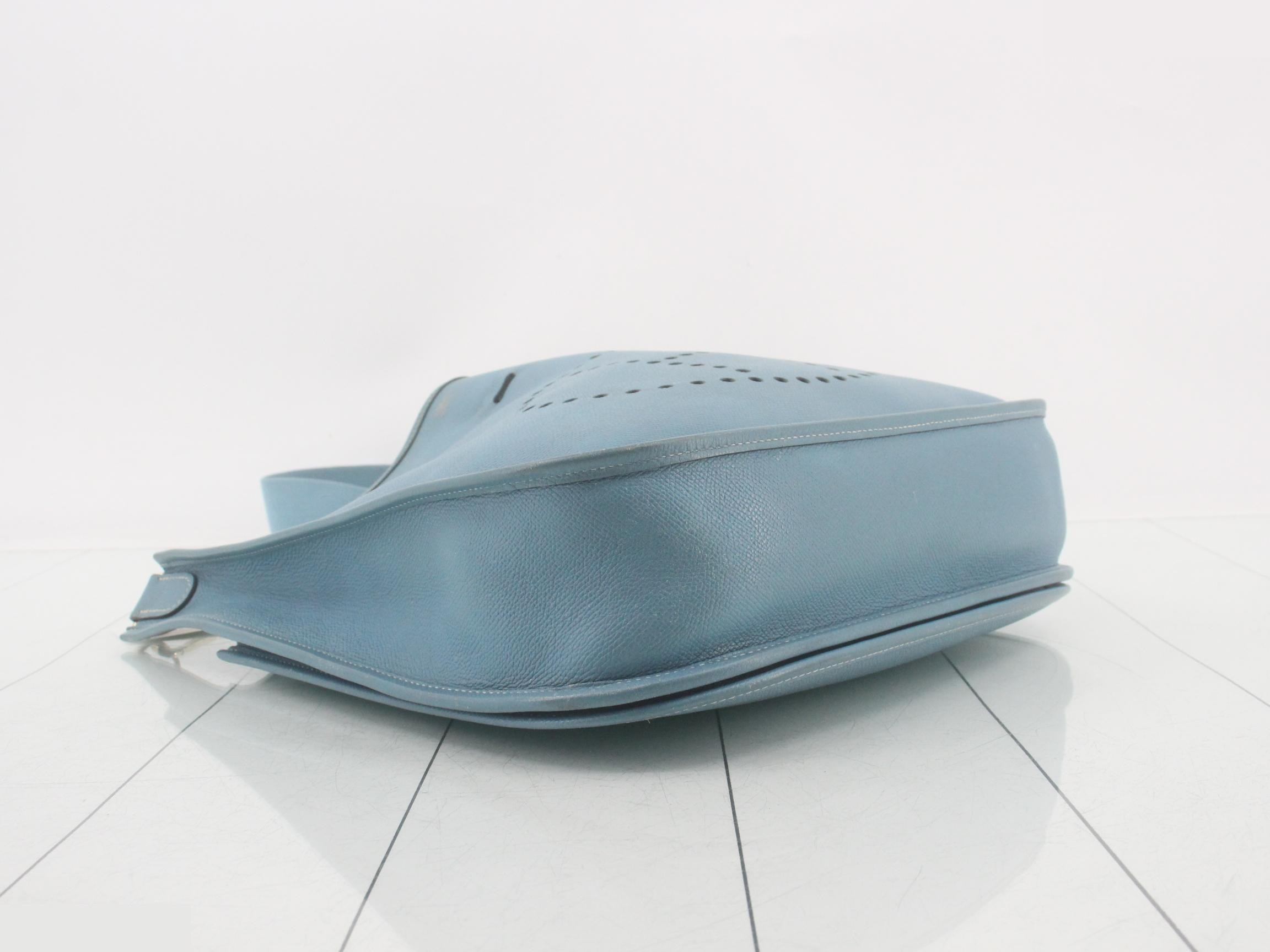Evelyn 2GM Leather Shoulder Bag, Blue — view 5