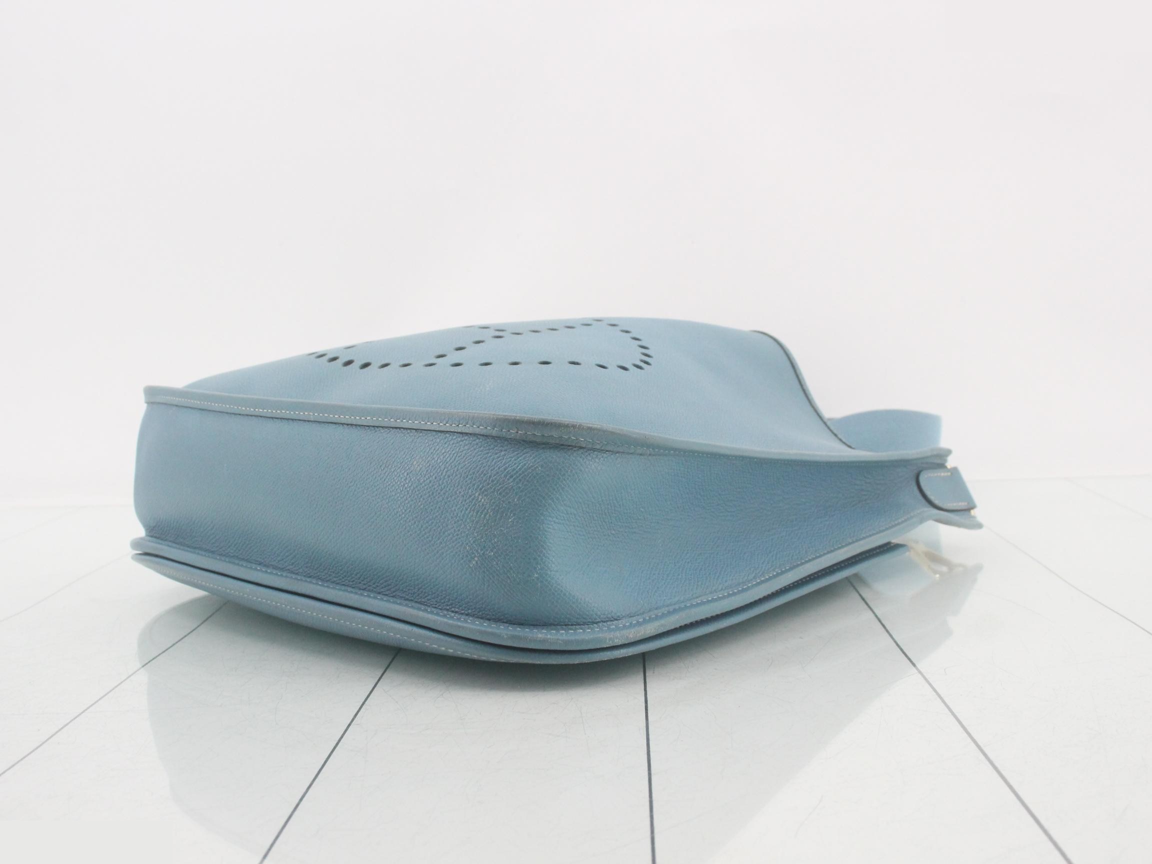 Evelyn 2GM Leather Shoulder Bag, Blue — view 6