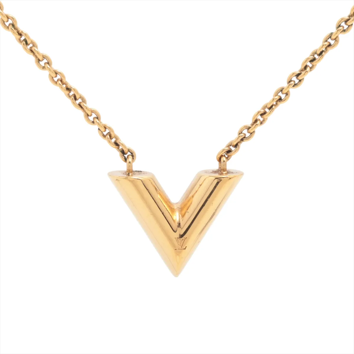 M00857 Essential V LE1294 Necklace, GP Gold. Shows