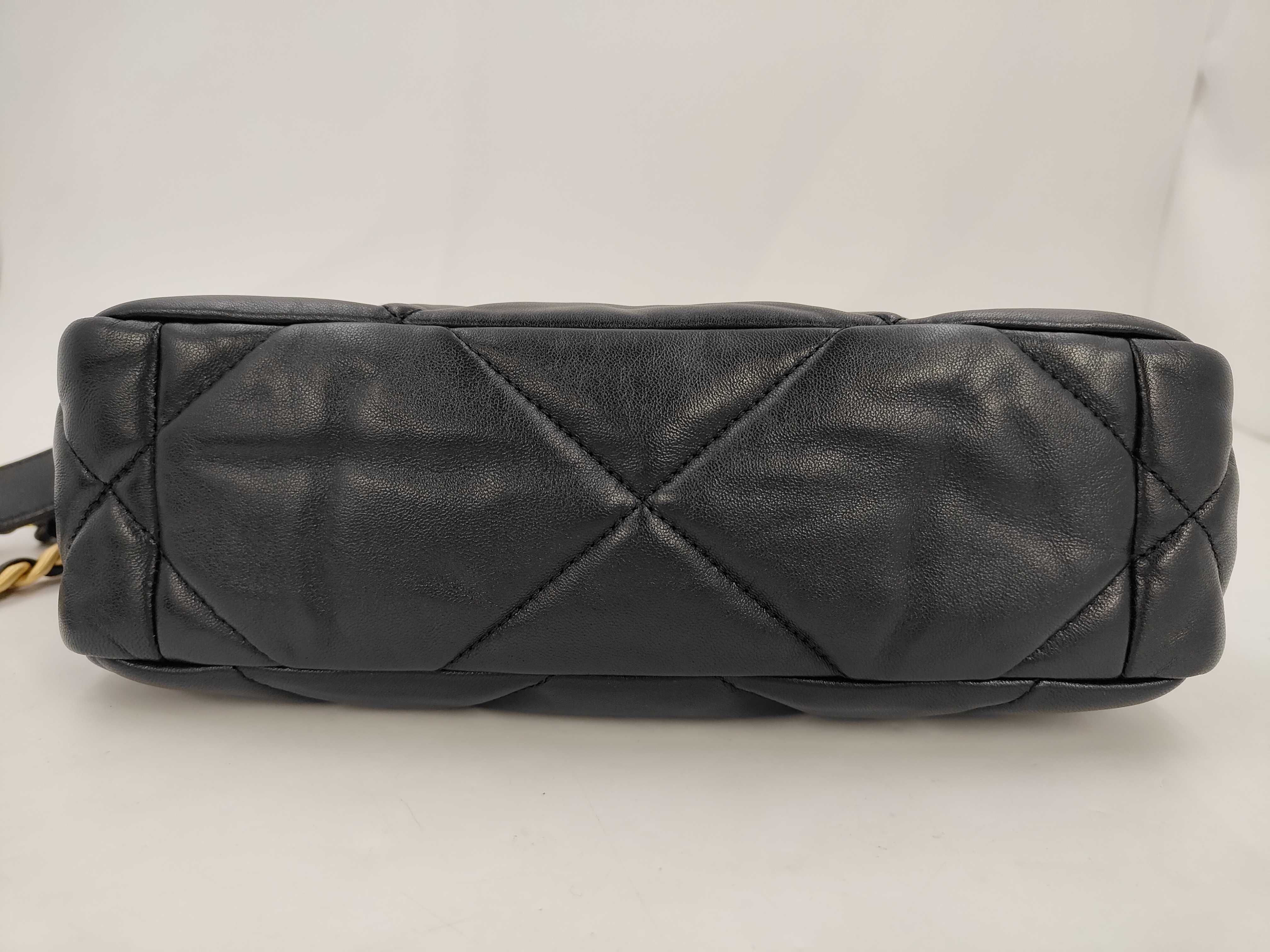 Lambskin Chanel 19 Small Black Chain Shoulder Bag Gold Shoulder Bag — view 7